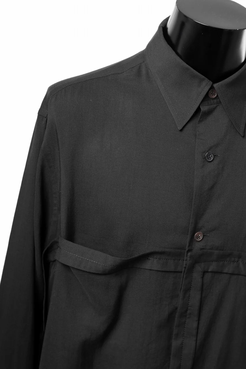 Y's TAPE FLAP POCKET SHIRT / CELLULOSE LOAN (BLACK) - Image 23