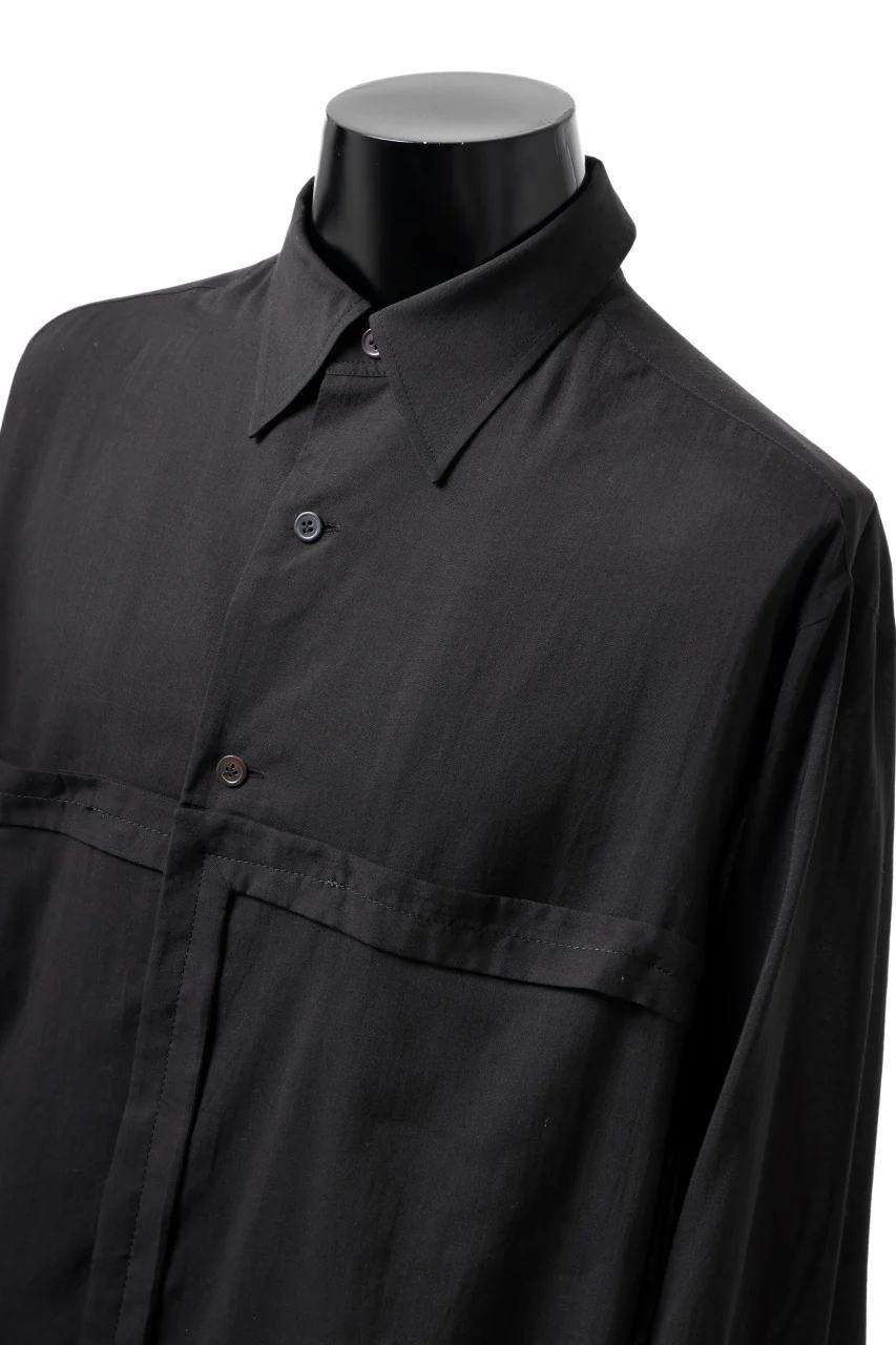Y's TAPE FLAP POCKET SHIRT / CELLULOSE LOAN (BLACK) - Image 24