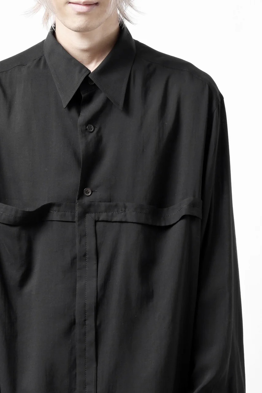Y's TAPE FLAP POCKET SHIRT / CELLULOSE LOAN (BLACK) - Image 29