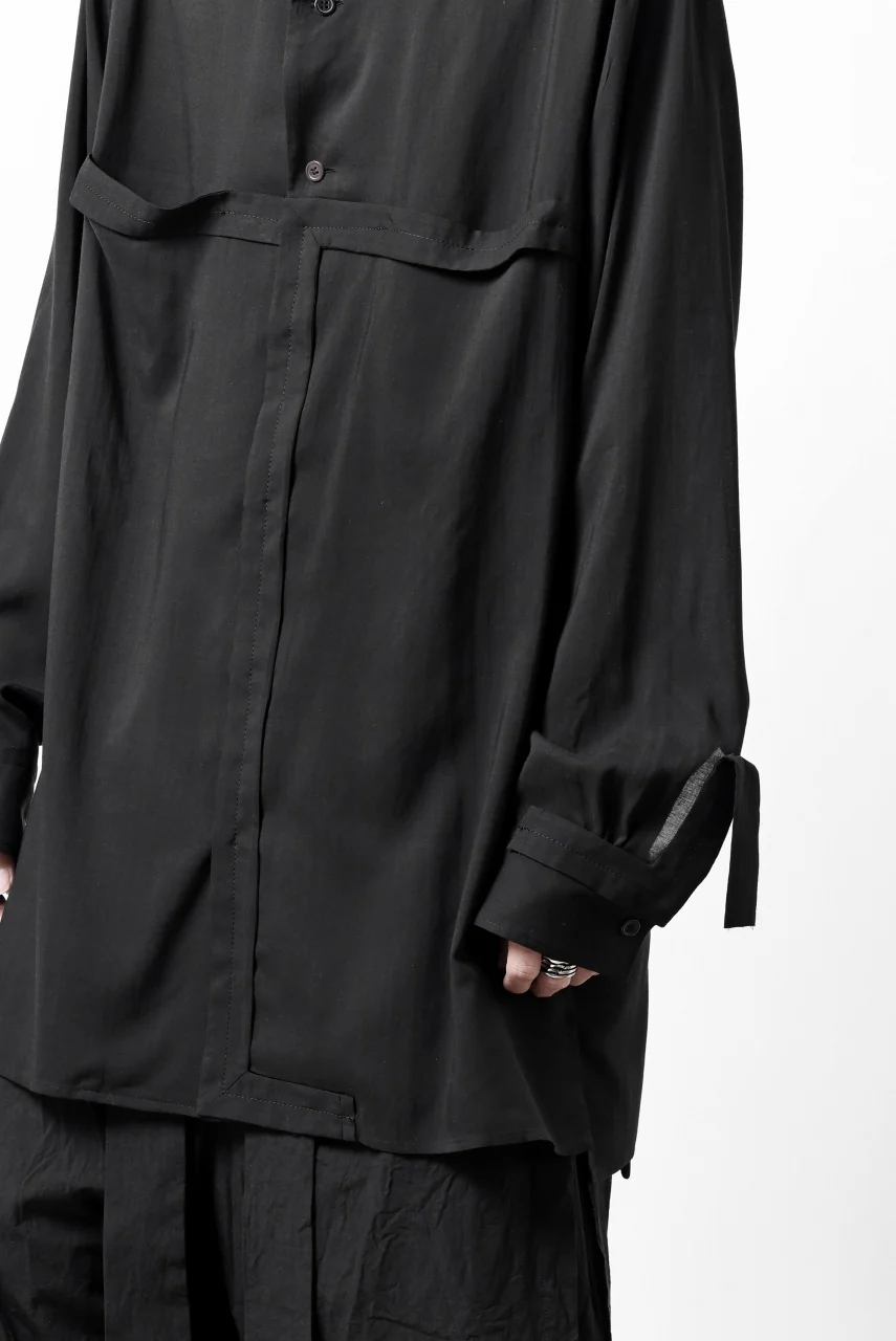 Y's TAPE FLAP POCKET SHIRT / CELLULOSE LOAN (BLACK) - Image 30