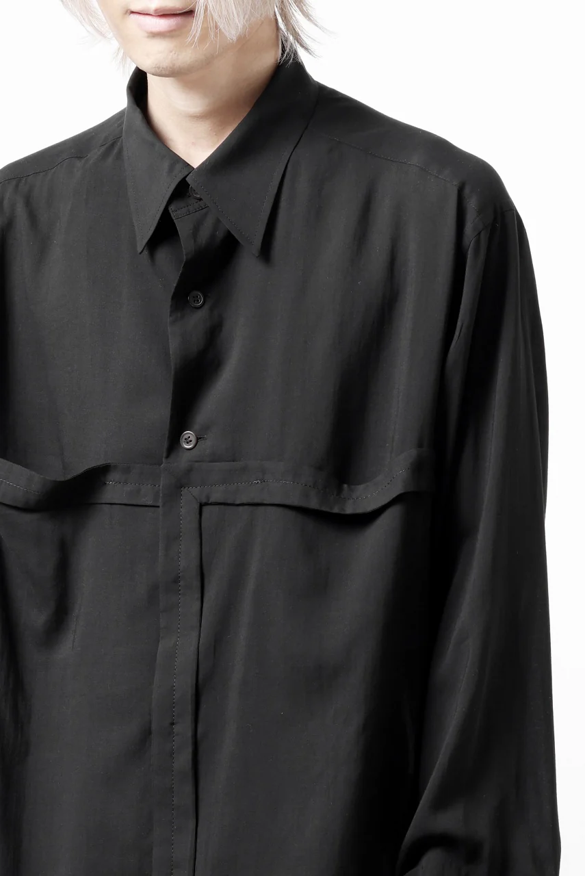 Y's TAPE FLAP POCKET SHIRT / CELLULOSE LOAN (BLACK) - Image 33
