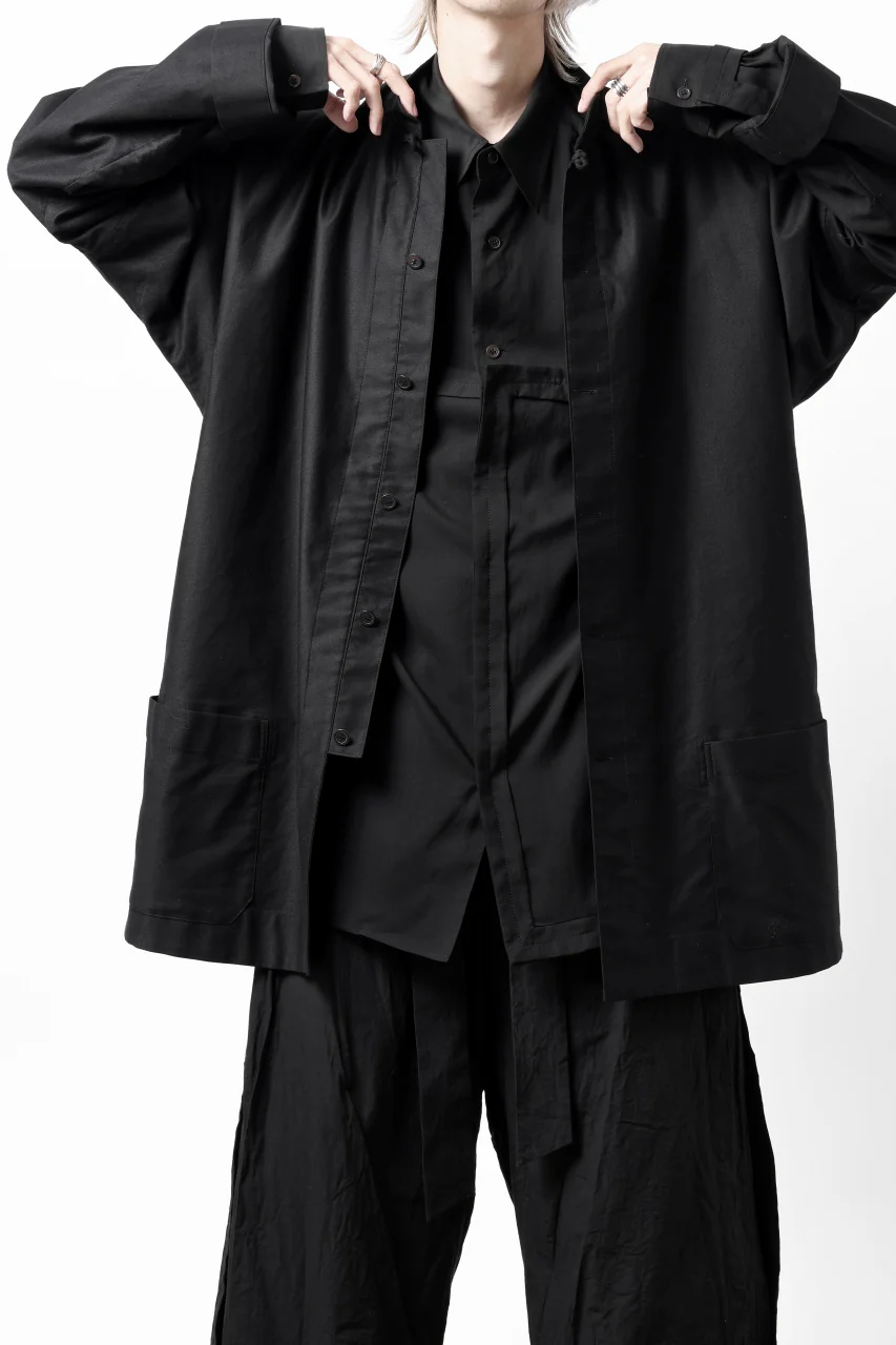 Y's TAPE FLAP POCKET SHIRT / CELLULOSE LOAN (BLACK) - Image 37