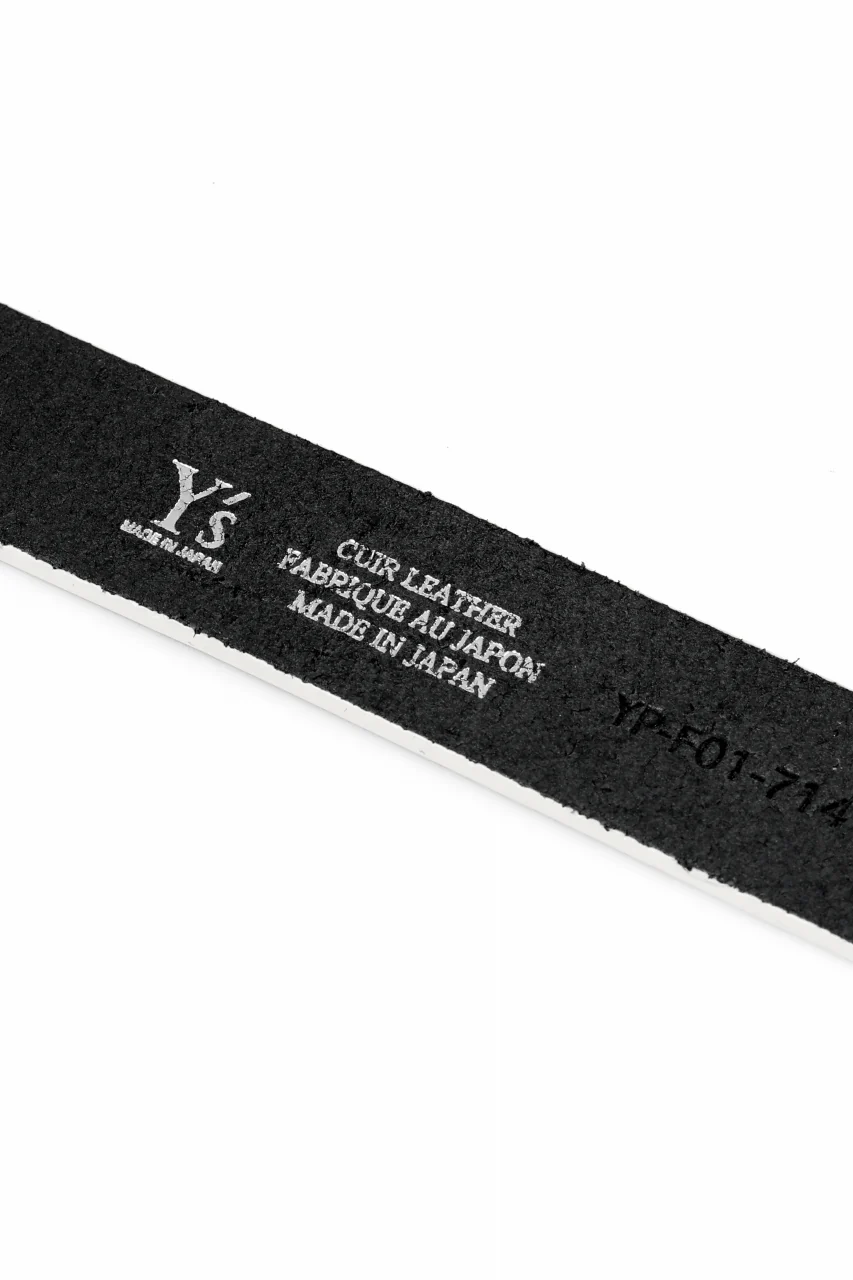 Y's THICK SEMI GLOSS LEATHER BELT 25mm (BLACK×WHITE) - Image 13