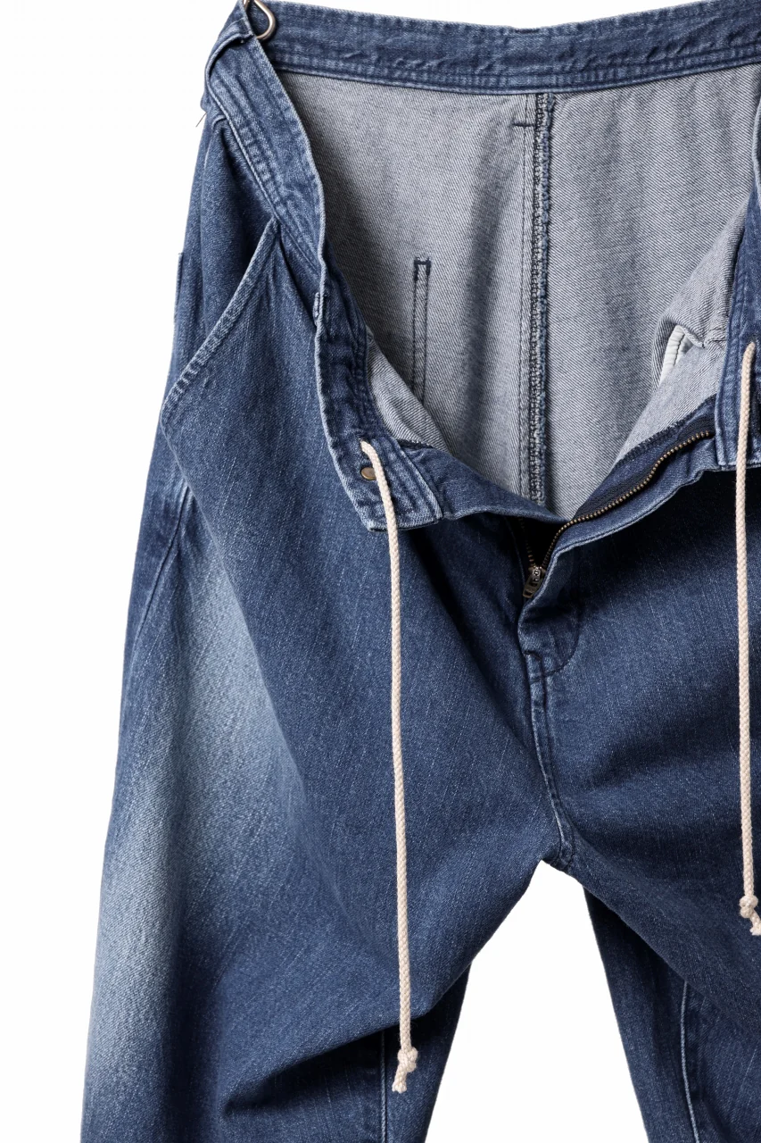 Y's WAIST STRING SLIM PANTS / 8oz SPOTTED HORSE CRAFT DENIM (INDIGO) - Image 12