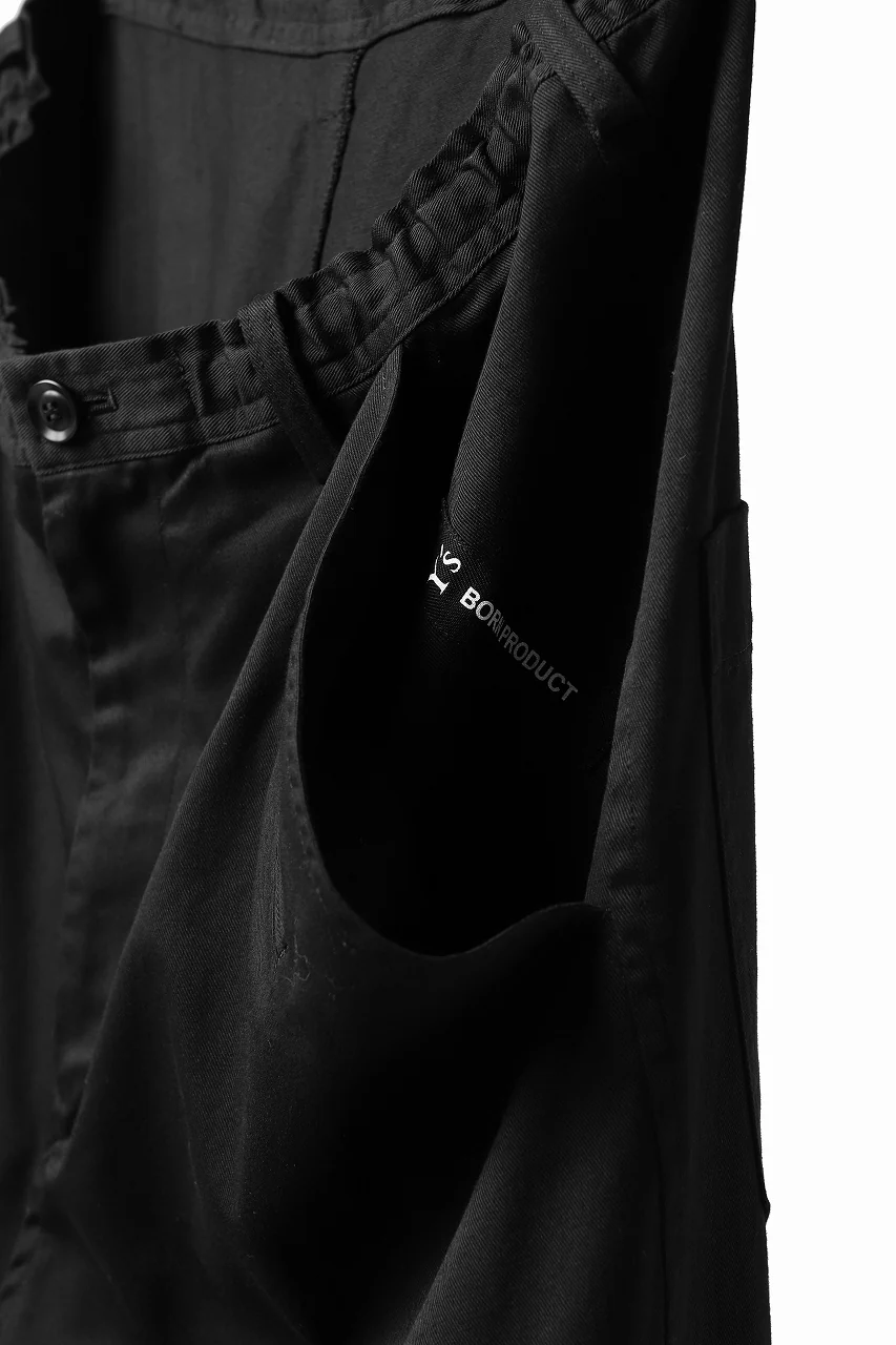 Y's WIDE SARROUEL CROPPED PANTS / SOFT TWILL (BLACK) - Image 15