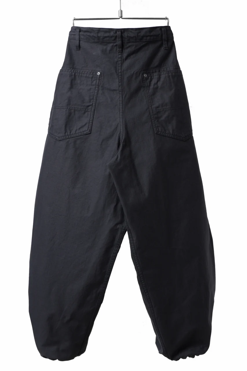 Y's WIDE STRAIGHT PANTS WORKER-DETAIL / BACK SATIN VULCANIZATION COTTON (BLACK) - Image 13