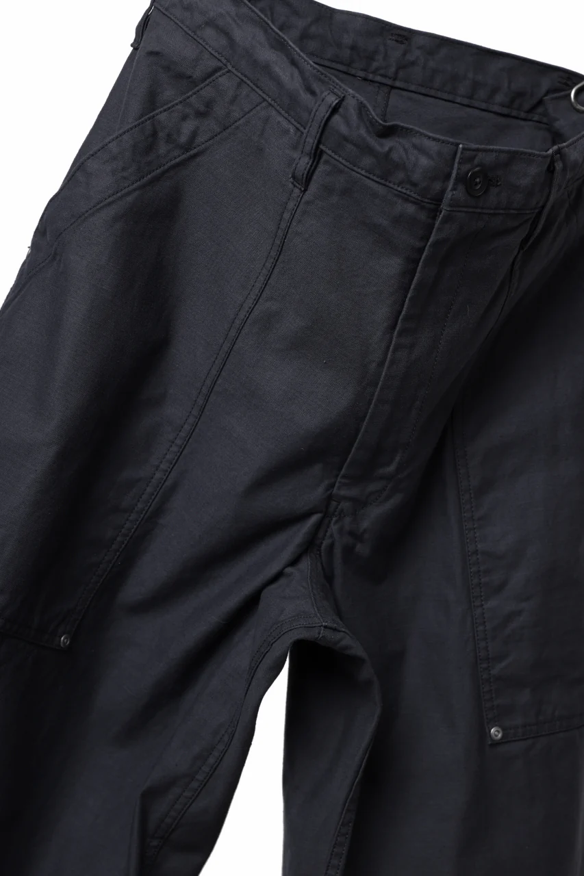 Y's WIDE STRAIGHT PANTS WORKER-DETAIL / BACK SATIN VULCANIZATION COTTON (BLACK) - Image 16