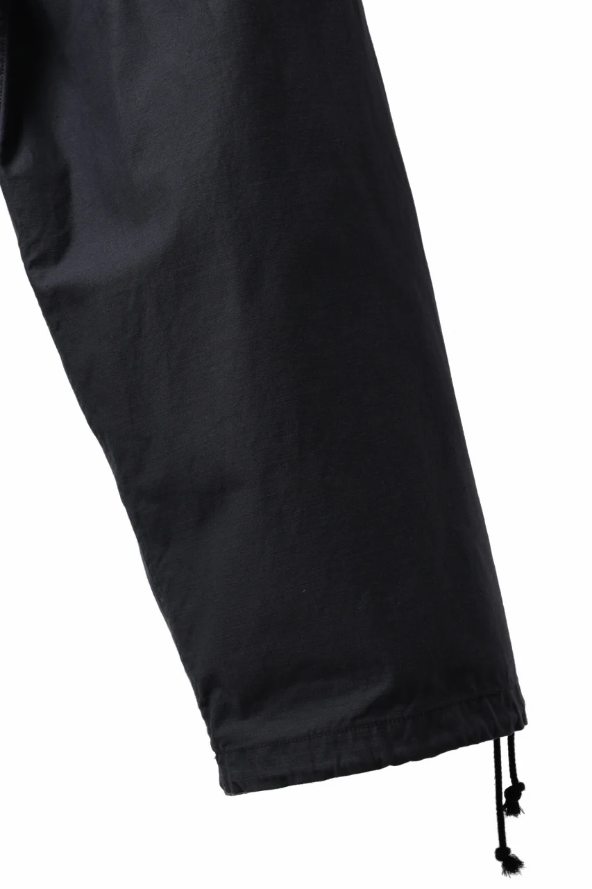 Y's WIDE STRAIGHT PANTS WORKER-DETAIL / BACK SATIN VULCANIZATION COTTON (BLACK) - Image 17