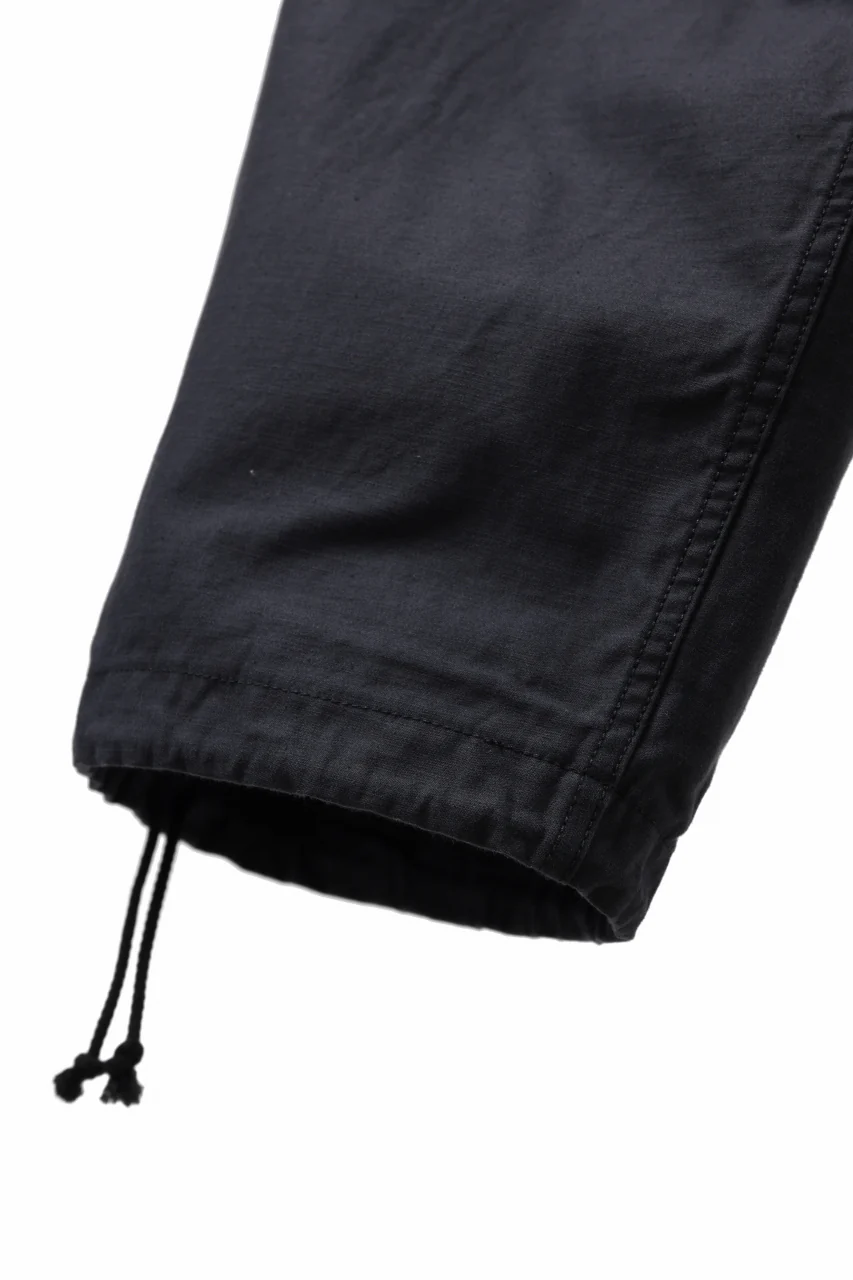 Y's WIDE STRAIGHT PANTS WORKER-DETAIL / BACK SATIN VULCANIZATION COTTON (BLACK) - Image 18