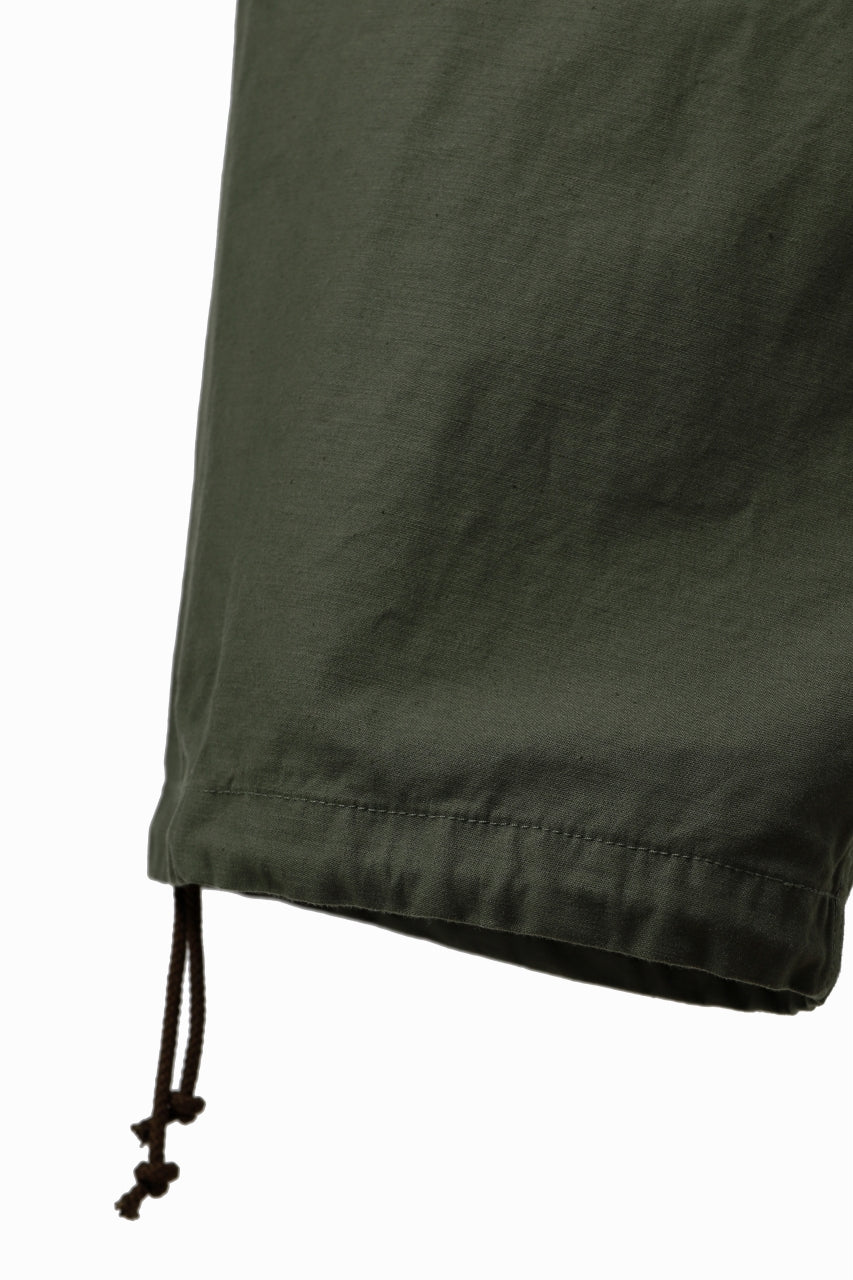 Y's WIDE STRAIGHT PANTS WORKER-DETAIL / BACK SATIN VULCANIZATION COTTON (KHAKI) - Image 24