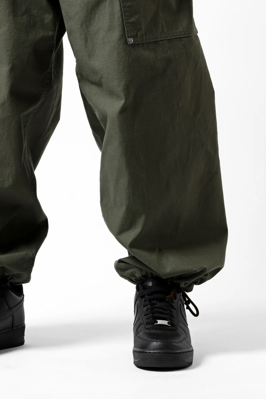 Y's WIDE STRAIGHT PANTS WORKER-DETAIL / BACK SATIN VULCANIZATION COTTON (KHAKI) - Image 36