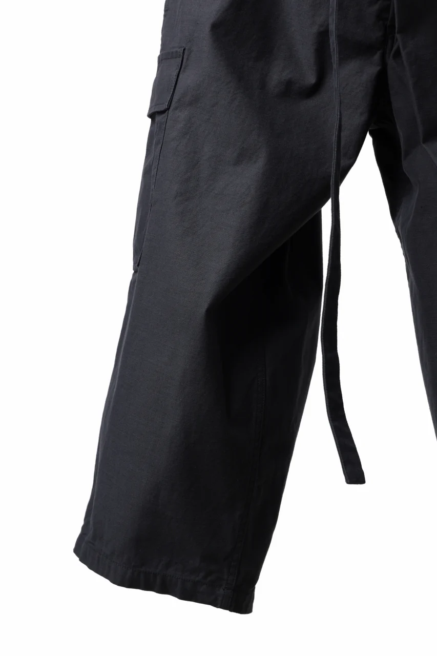 Y's WRAP WAIST PANTS ARMY-DETAIL / BACK SATIN VULCANIZATION COTTON (BLACK) - Image 11