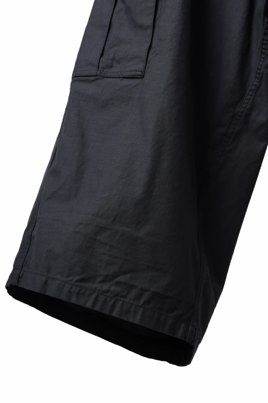 Y's WRAP WAIST PANTS ARMY-DETAIL / BACK SATIN VULCANIZATION COTTON (BLACK) - Image 12