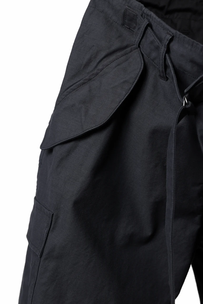 Y's WRAP WAIST PANTS ARMY-DETAIL / BACK SATIN VULCANIZATION COTTON (BLACK) - Image 14
