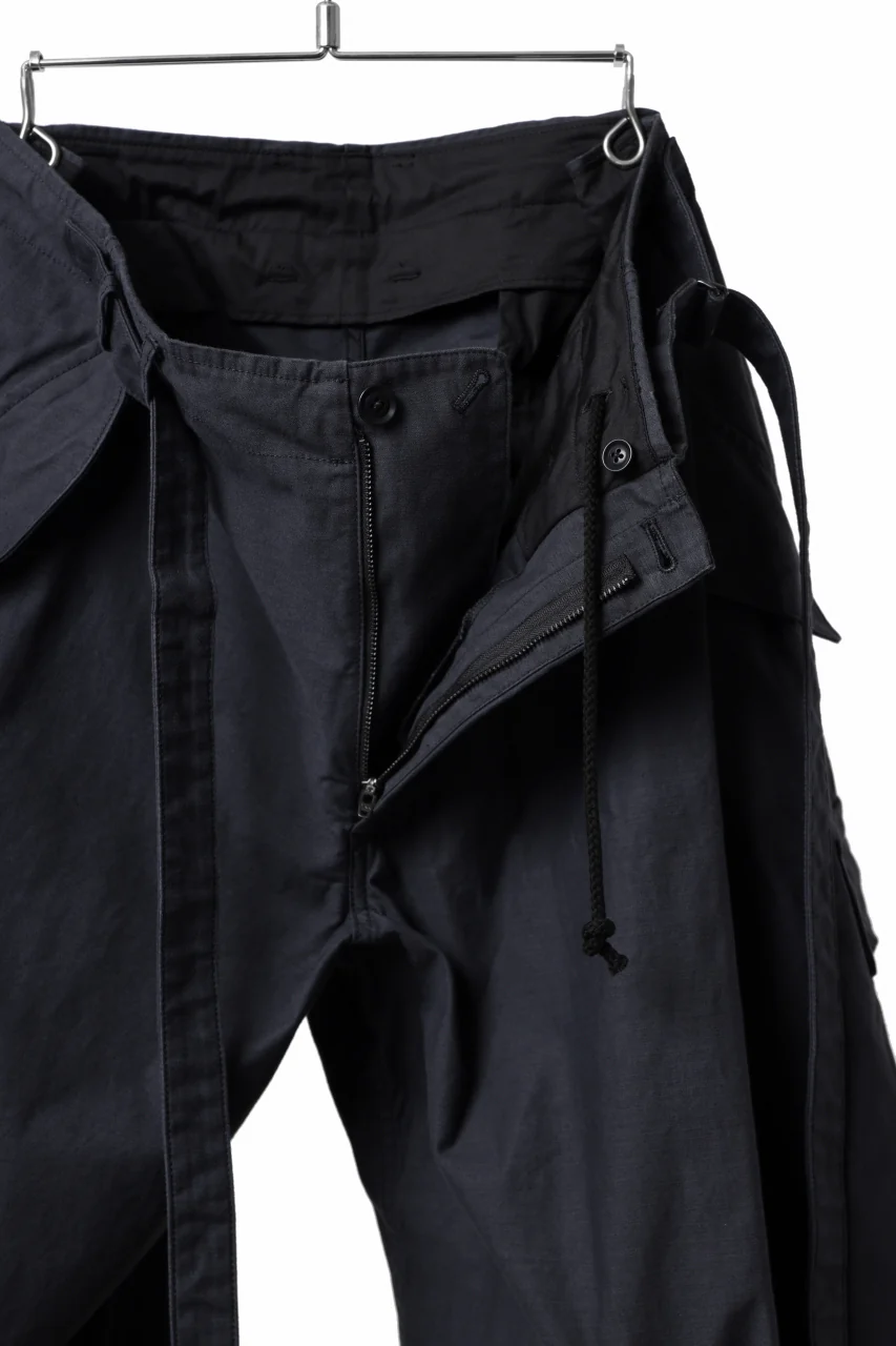 Y's WRAP WAIST PANTS ARMY-DETAIL / BACK SATIN VULCANIZATION COTTON (BLACK) - Image 17