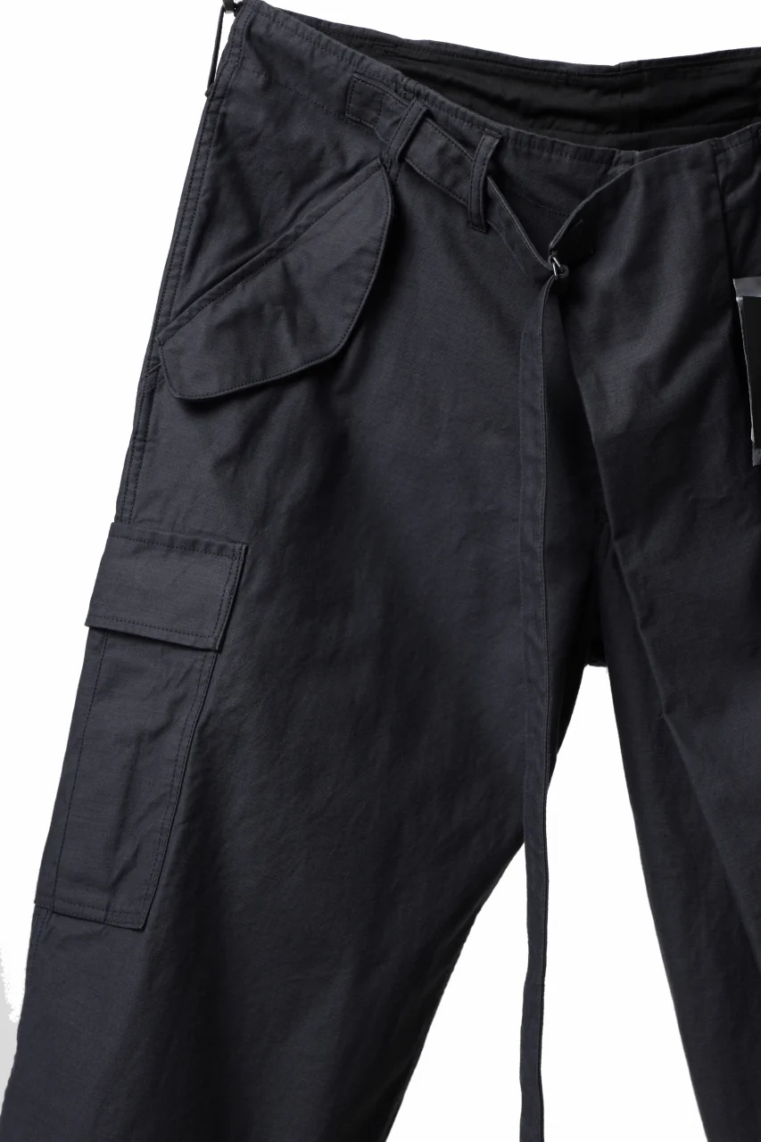 Y's WRAP WAIST PANTS ARMY-DETAIL / BACK SATIN VULCANIZATION COTTON (BLACK) - Image 20