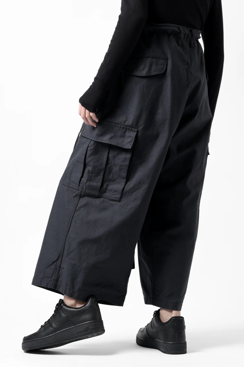 Y's WRAP WAIST PANTS ARMY-DETAIL / BACK SATIN VULCANIZATION COTTON (BLACK) - Image 25