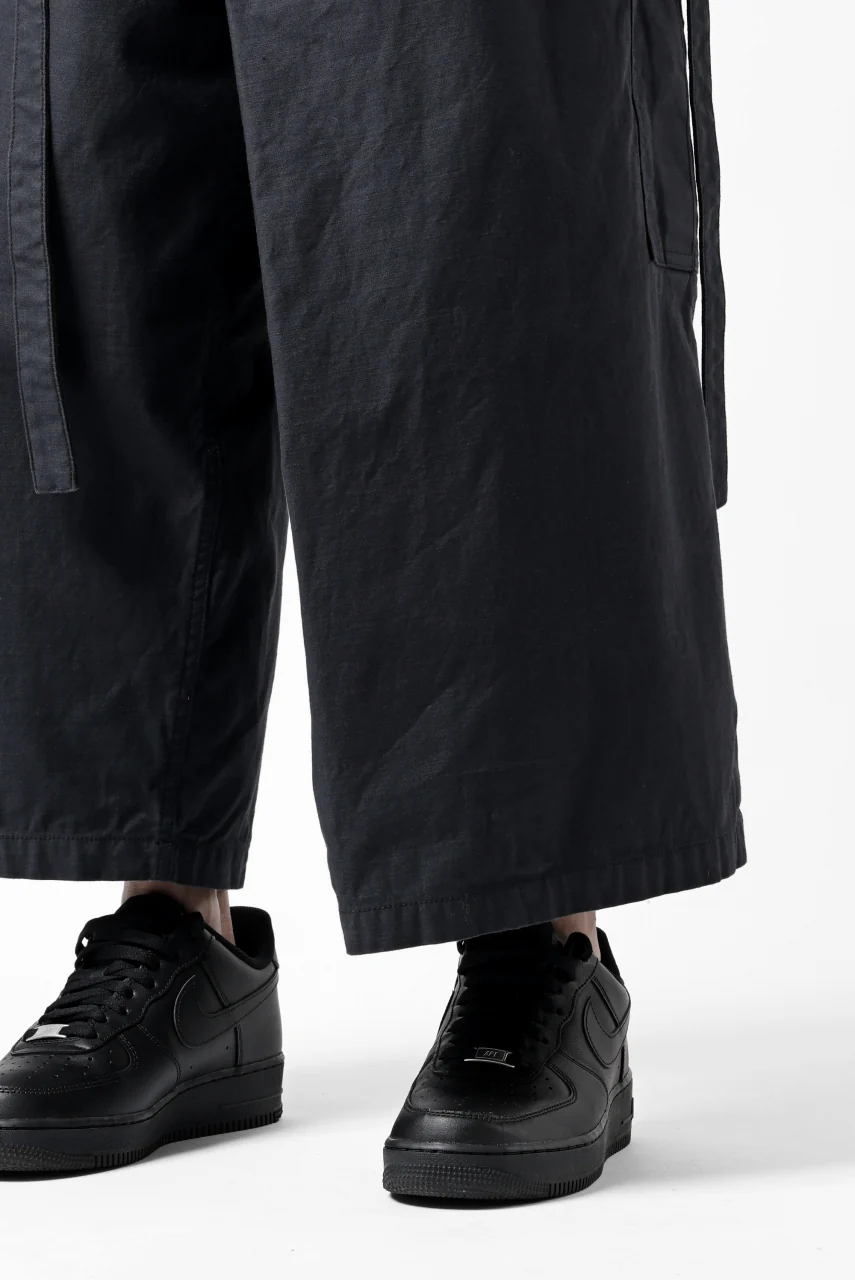 Y's WRAP WAIST PANTS ARMY-DETAIL / BACK SATIN VULCANIZATION COTTON (BLACK) - Image 27