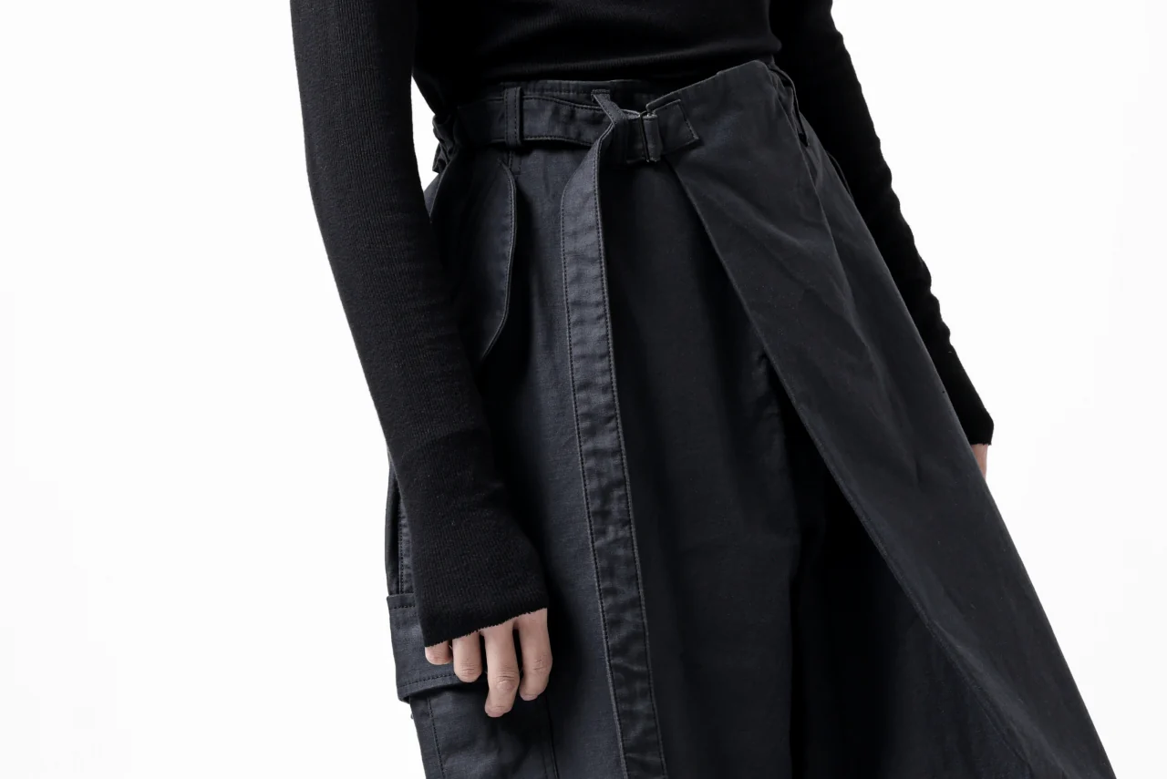 Y's WRAP WAIST PANTS ARMY-DETAIL / BACK SATIN VULCANIZATION COTTON (BLACK) - Image 34