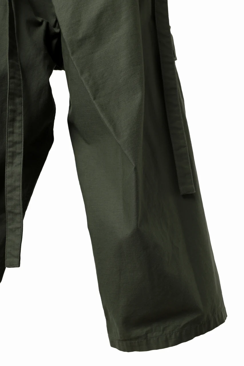 Y's WRAP WAIST PANTS ARMY-DETAIL / BACK SATIN VULCANIZATION COTTON (KHAKI) - Image 15