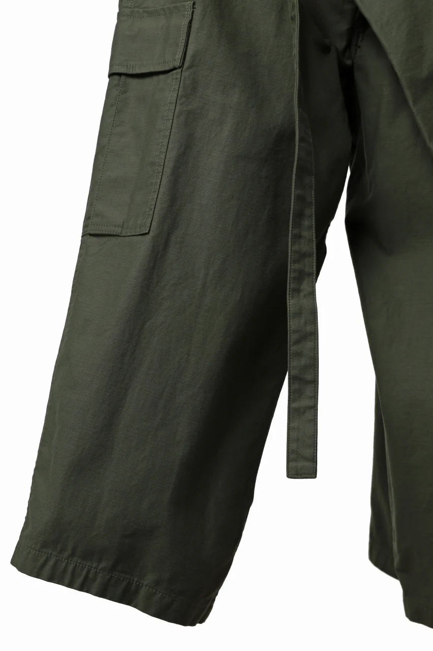 Y's WRAP WAIST PANTS ARMY-DETAIL / BACK SATIN VULCANIZATION COTTON (KHAKI) - Image 16