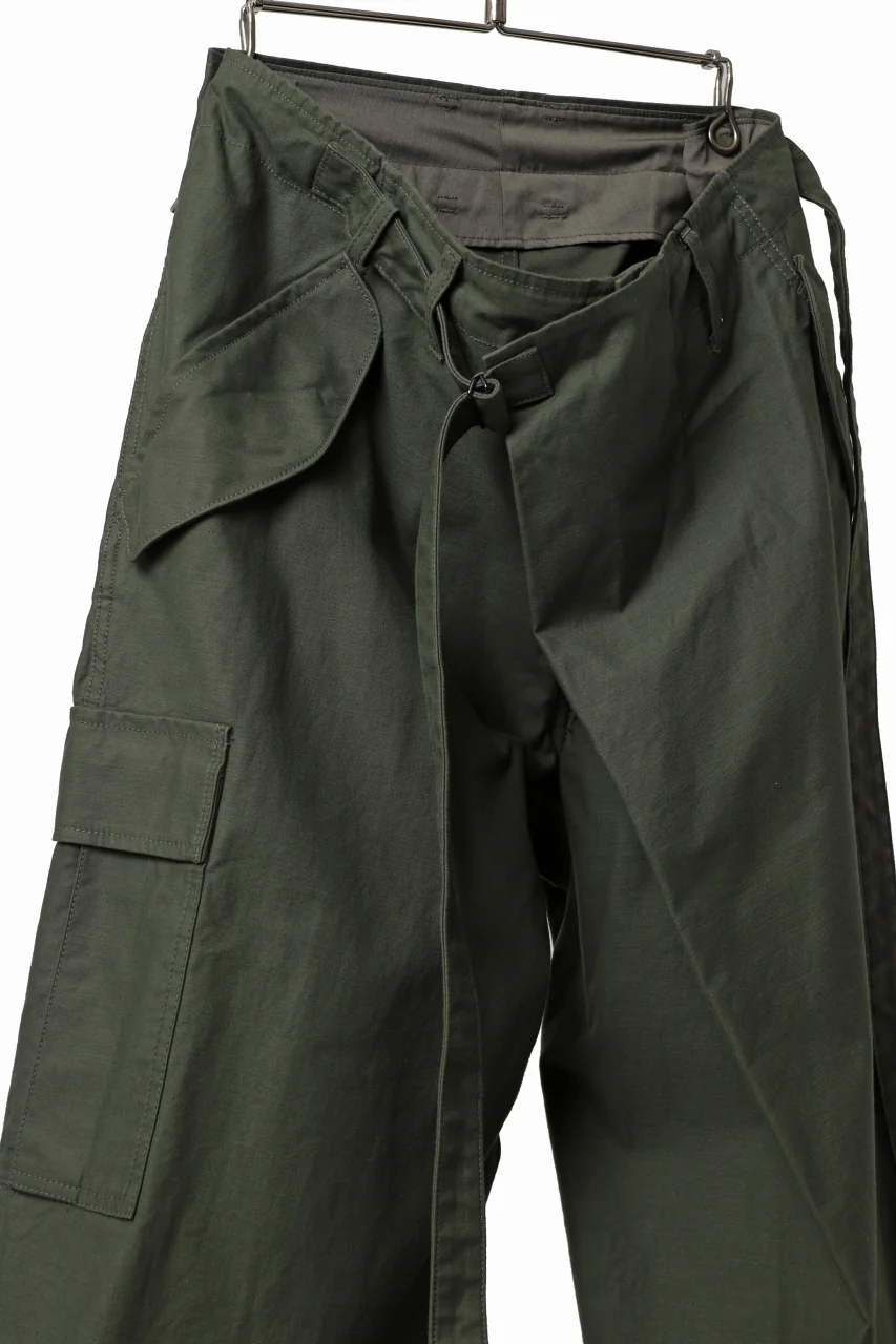 Y's WRAP WAIST PANTS ARMY-DETAIL / BACK SATIN VULCANIZATION COTTON (KHAKI) - Image 17