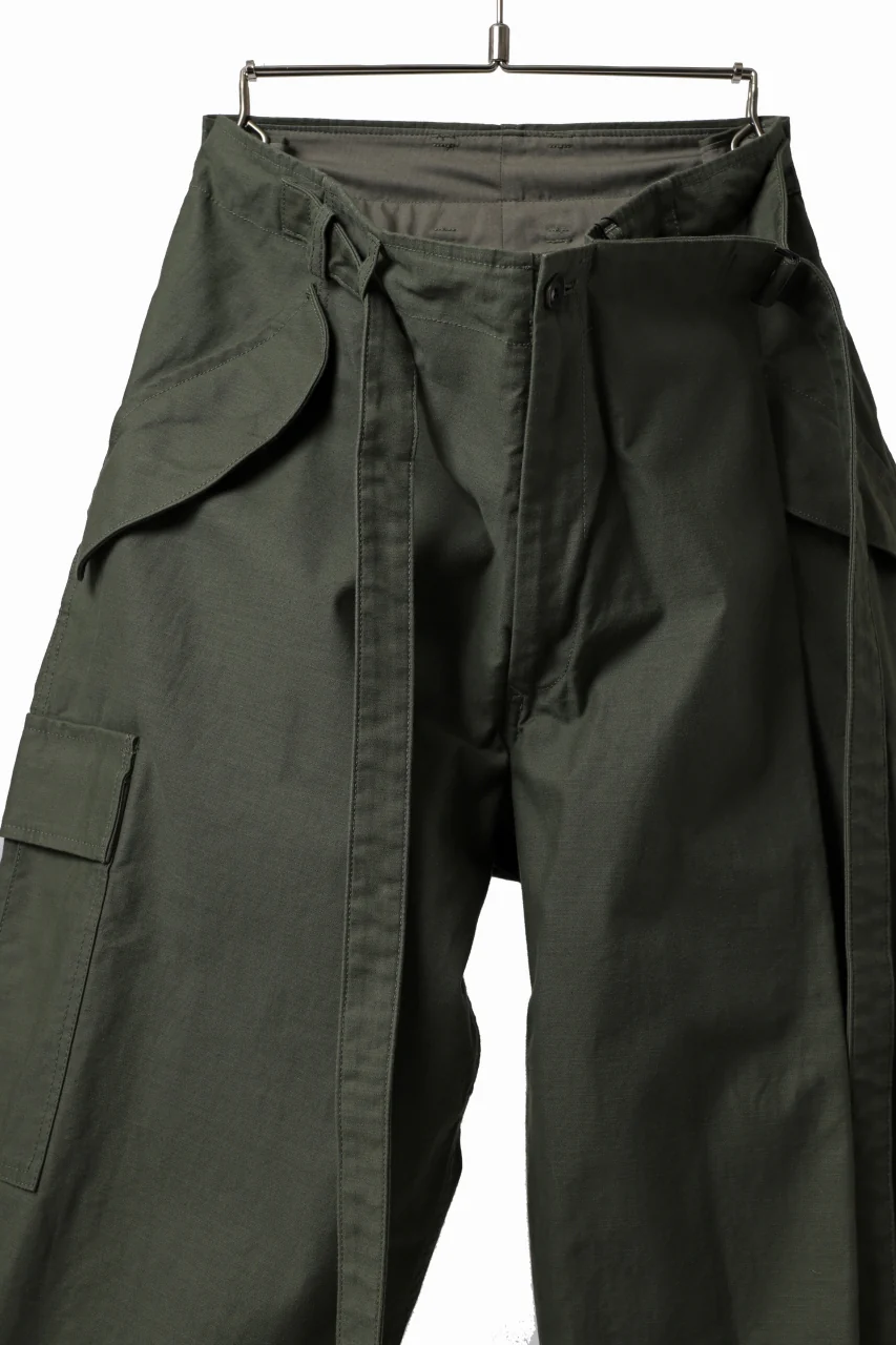 Y's WRAP WAIST PANTS ARMY-DETAIL / BACK SATIN VULCANIZATION COTTON (KHAKI) - Image 19