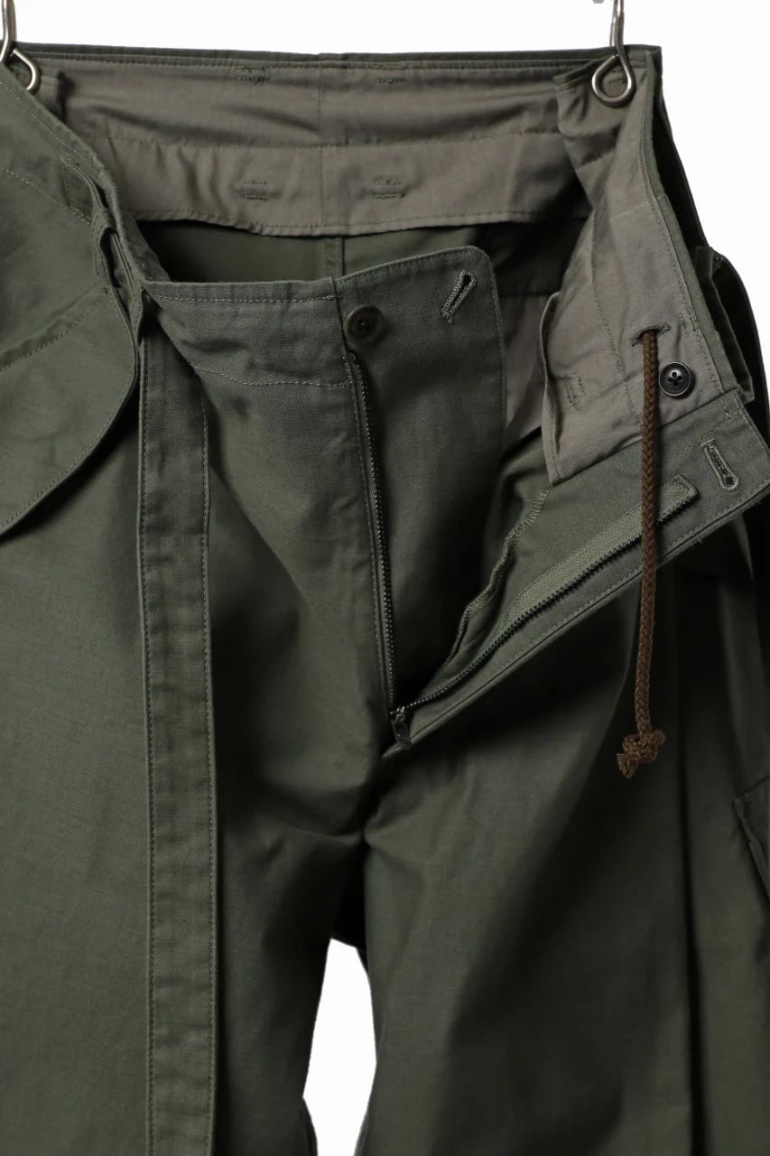 Y's WRAP WAIST PANTS ARMY-DETAIL / BACK SATIN VULCANIZATION COTTON (KHAKI) - Image 21