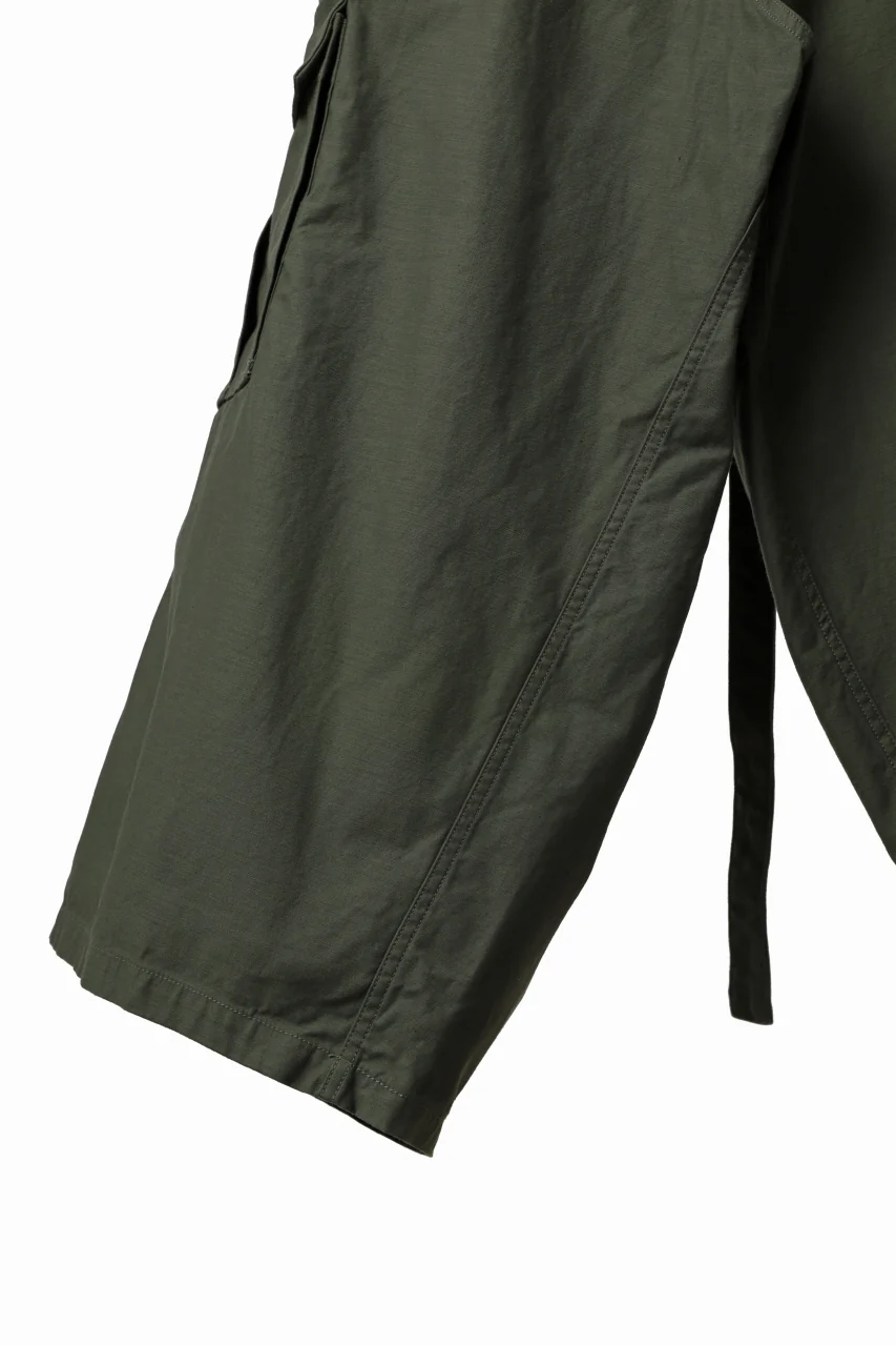Y's WRAP WAIST PANTS ARMY-DETAIL / BACK SATIN VULCANIZATION COTTON (KHAKI) - Image 23