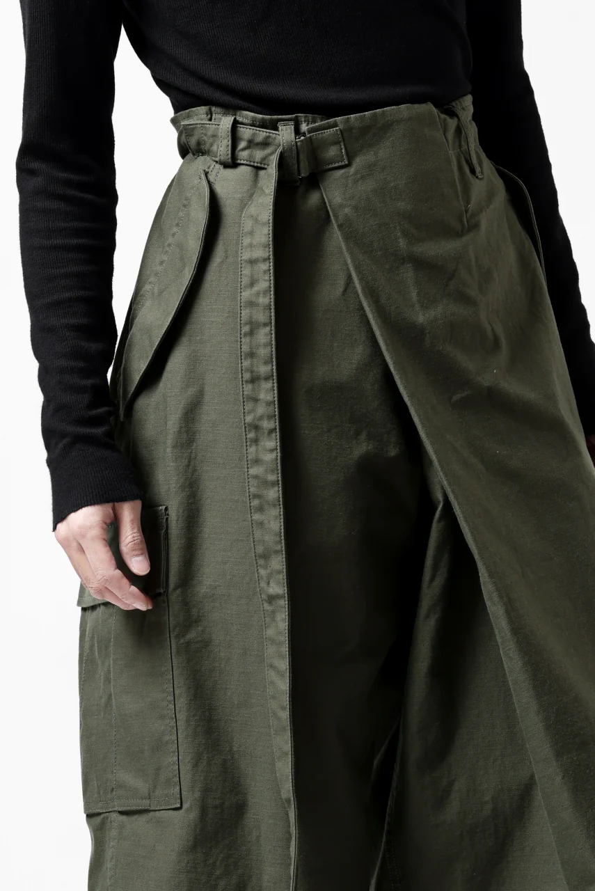 Y's WRAP WAIST PANTS ARMY-DETAIL / BACK SATIN VULCANIZATION COTTON (KHAKI) - Image 29