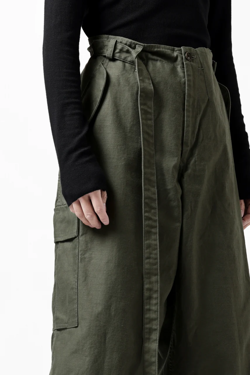 Y's WRAP WAIST PANTS ARMY-DETAIL / BACK SATIN VULCANIZATION COTTON (KHAKI) - Image 32