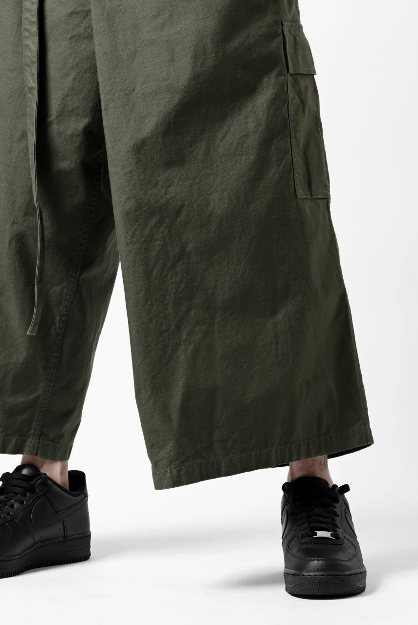 Y's WRAP WAIST PANTS ARMY-DETAIL / BACK SATIN VULCANIZATION COTTON (KHAKI) - Image 33