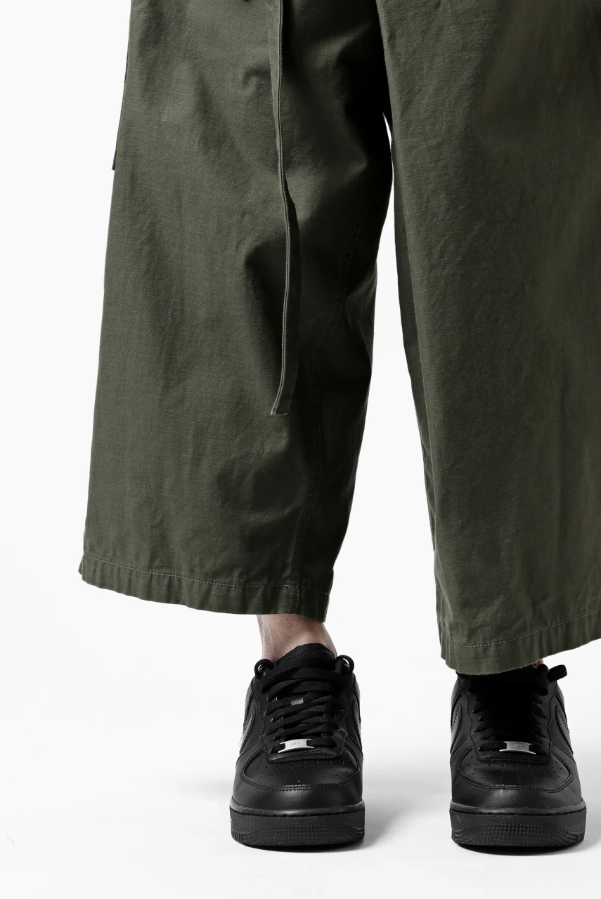 Y's WRAP WAIST PANTS ARMY-DETAIL / BACK SATIN VULCANIZATION COTTON (KHAKI) - Image 34