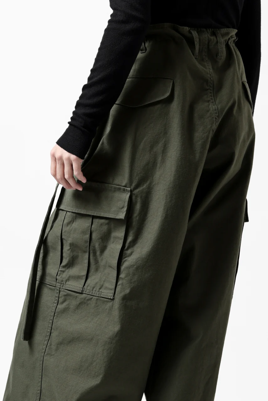 Y's WRAP WAIST PANTS ARMY-DETAIL / BACK SATIN VULCANIZATION COTTON (KHAKI) - Image 35