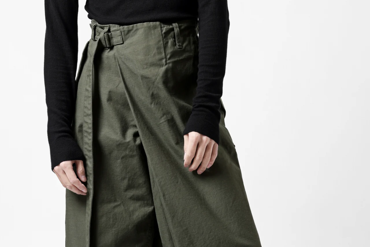 Y's WRAP WAIST PANTS ARMY-DETAIL / BACK SATIN VULCANIZATION COTTON (KHAKI) - Image 37