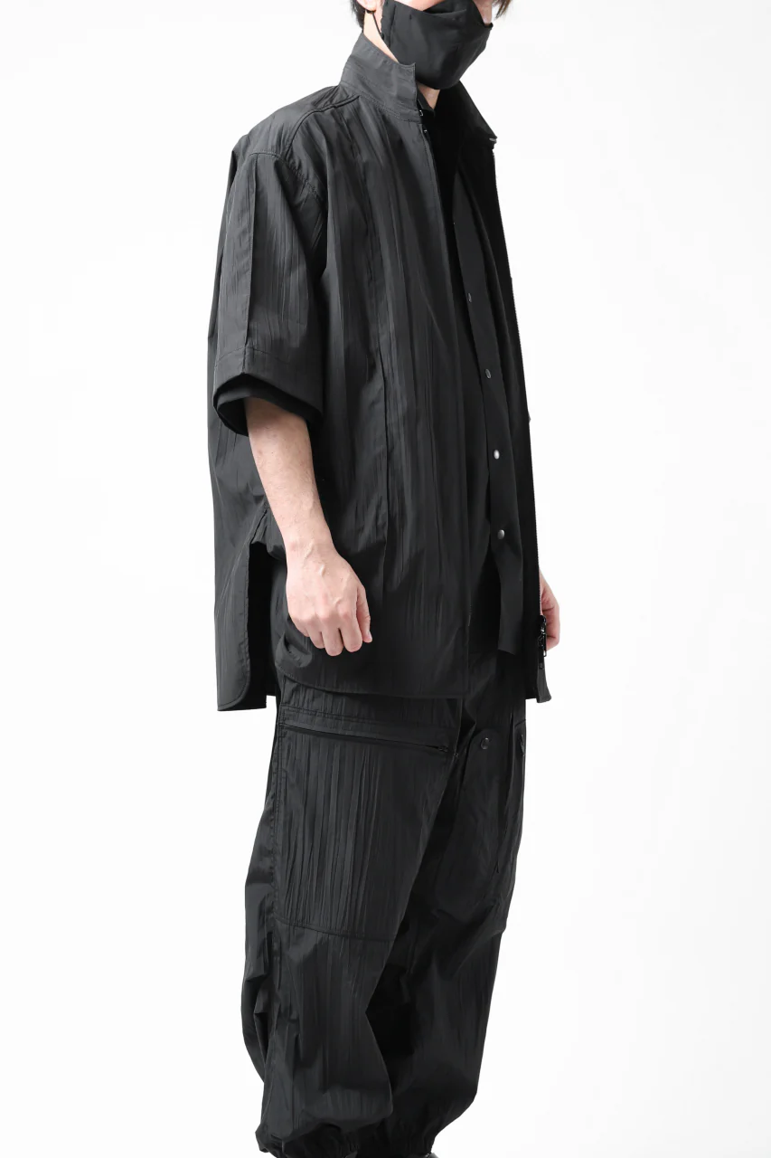 Y's.... WRINKLE TEXTURE LAYERED H/S SHIRT (BLACK) - Image 31