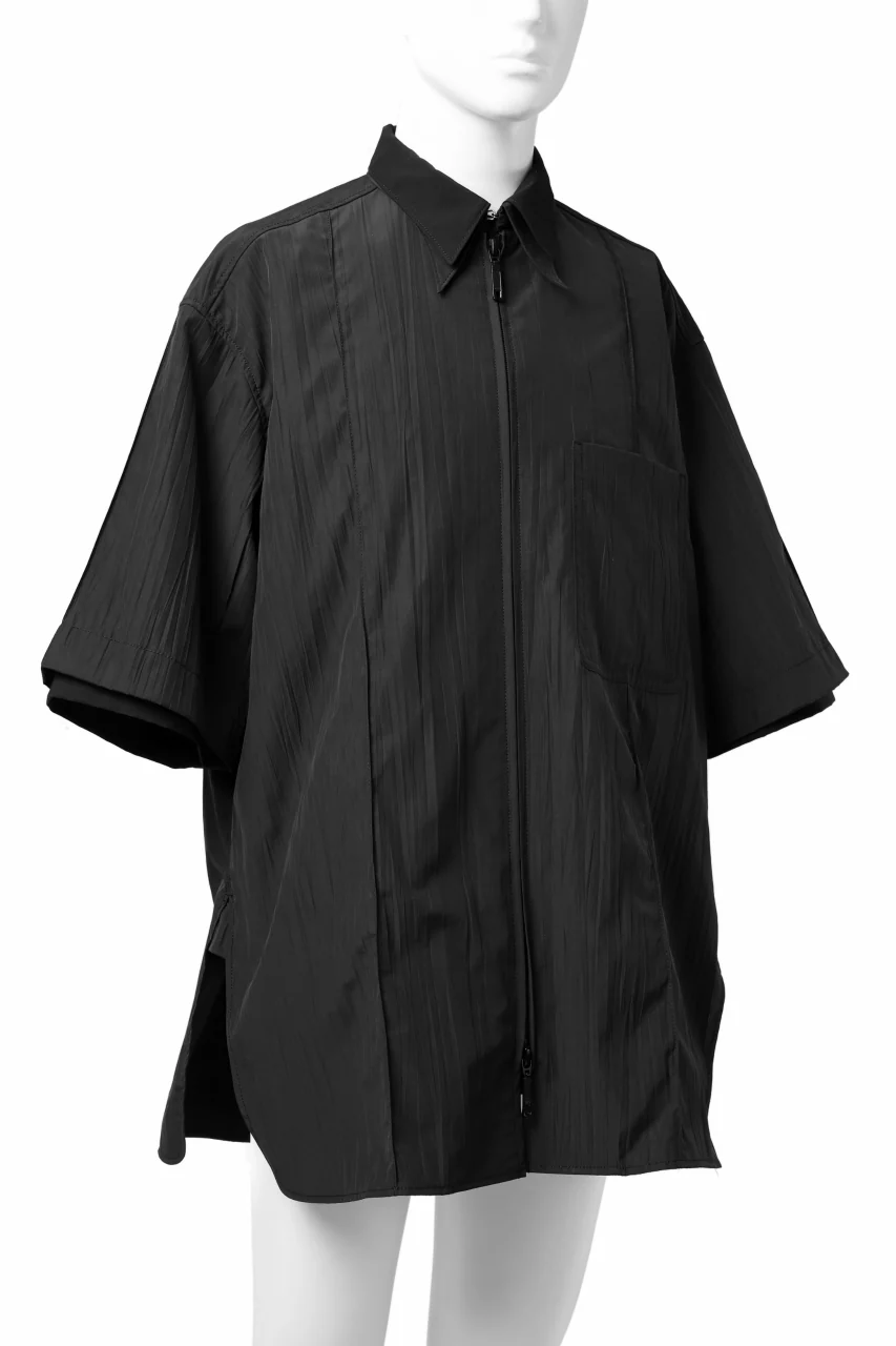 Y's.... WRINKLE TEXTURE LAYERED H/S SHIRT (BLACK) - Image 9