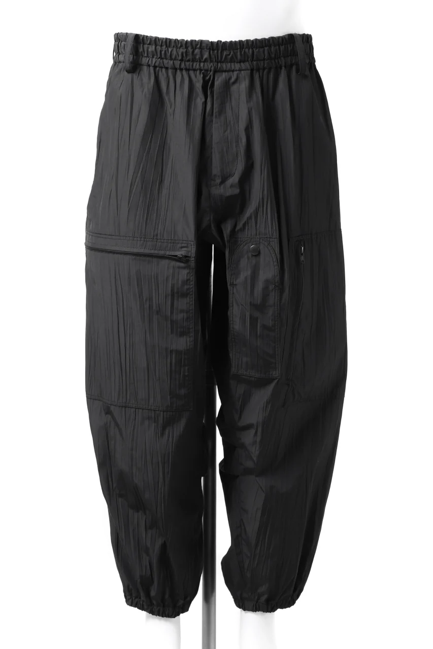 Y's.... WRINKLE TEXTURE TACTICAL PANTS (BLACK)