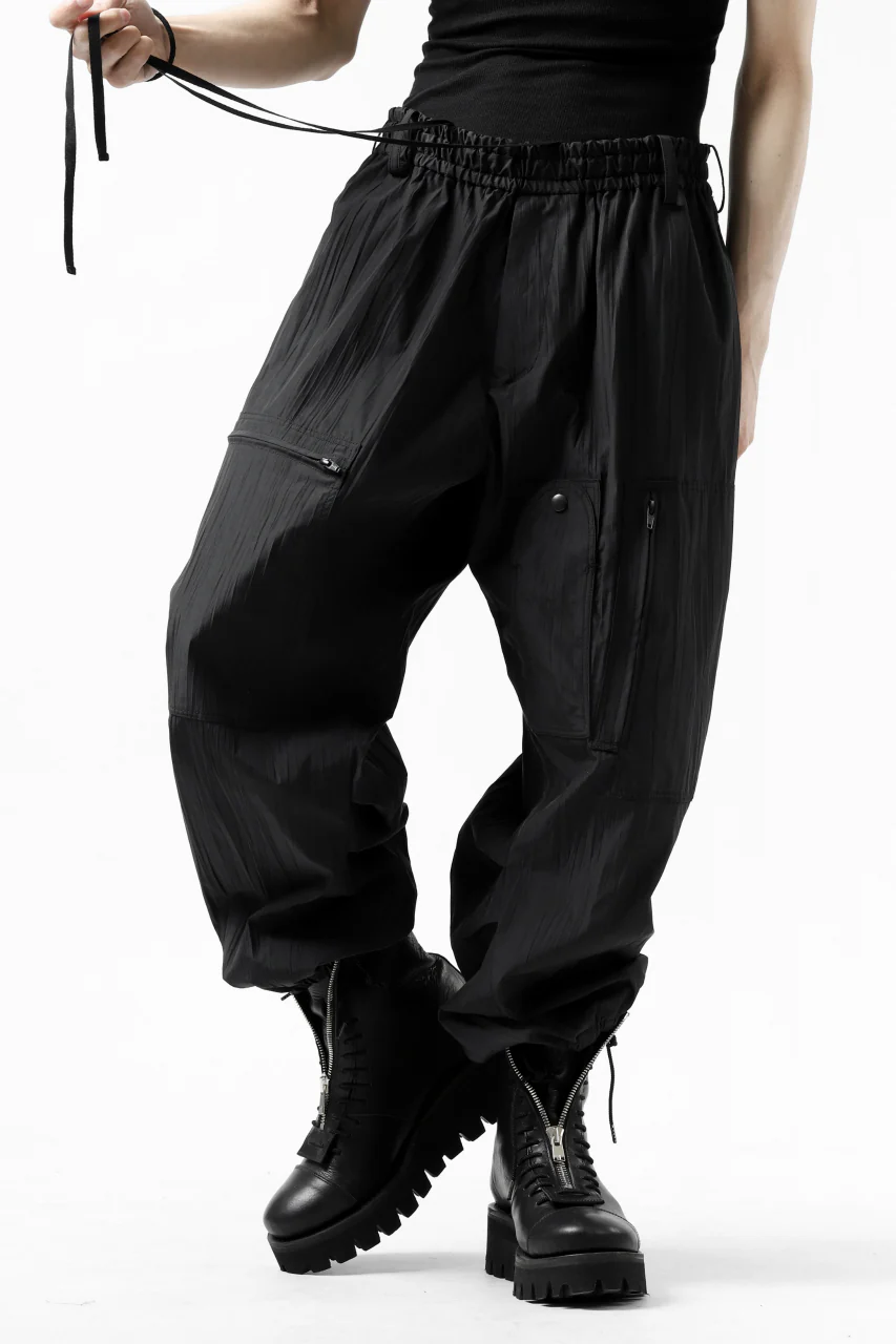 Y's.... WRINKLE TEXTURE TACTICAL PANTS (BLACK) - Image 23