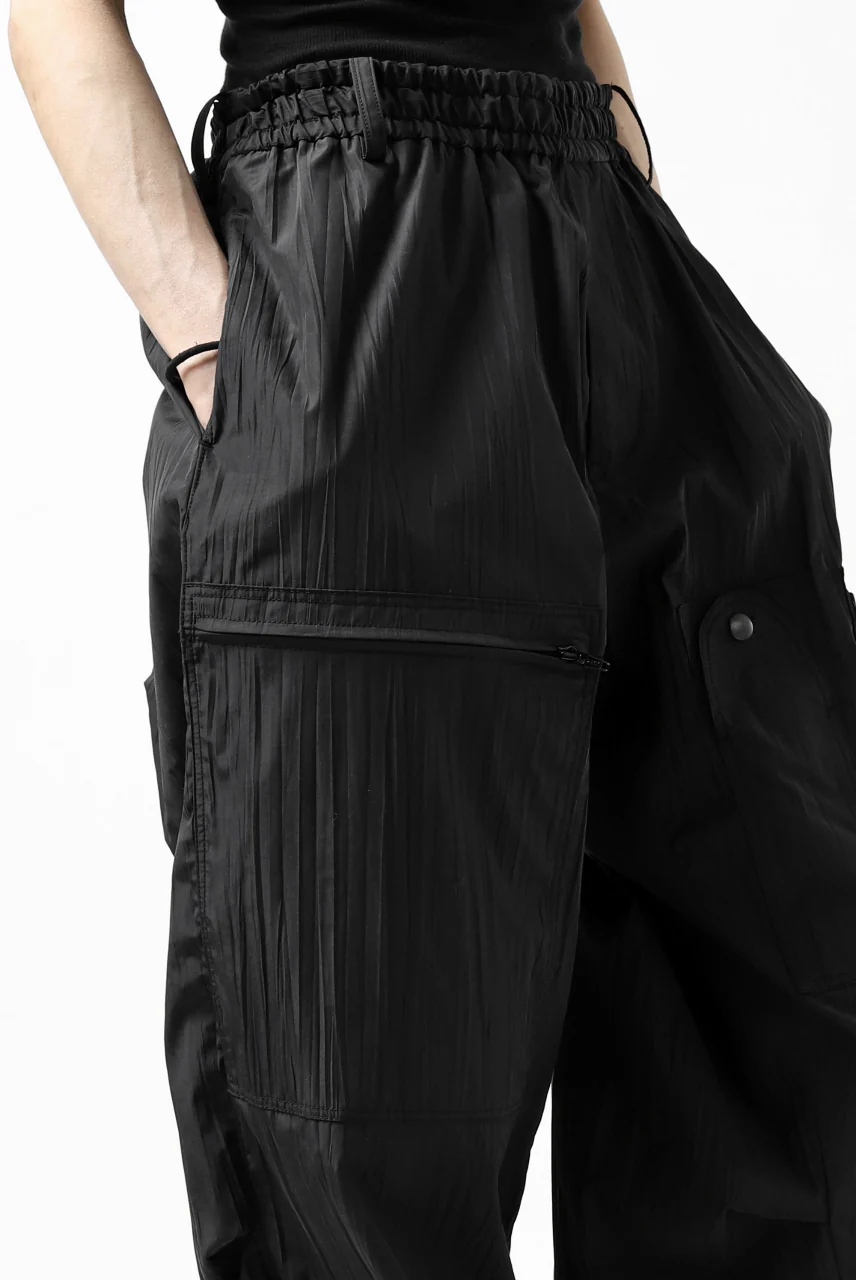 Y's.... WRINKLE TEXTURE TACTICAL PANTS (BLACK) - Image 25