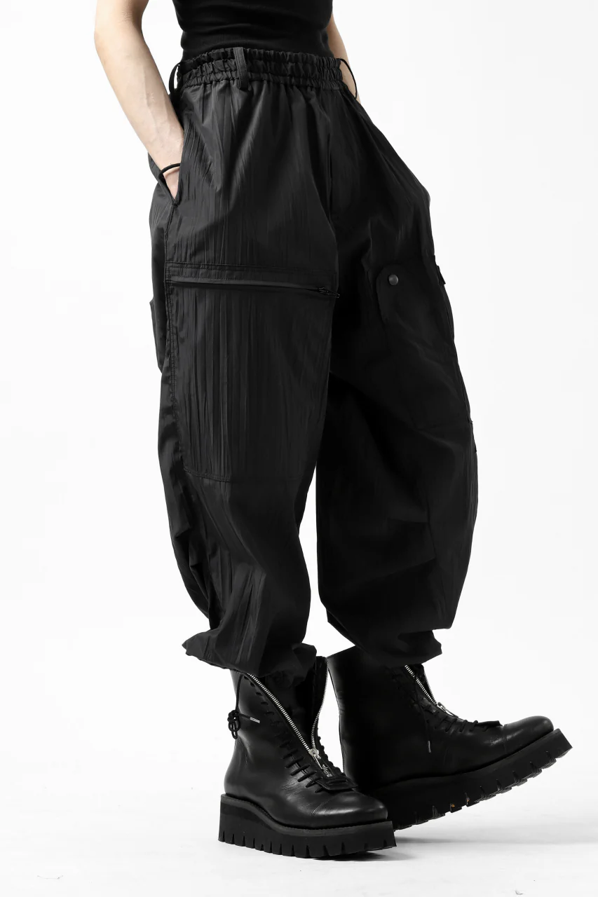 Y's.... WRINKLE TEXTURE TACTICAL PANTS (BLACK) - Image 3