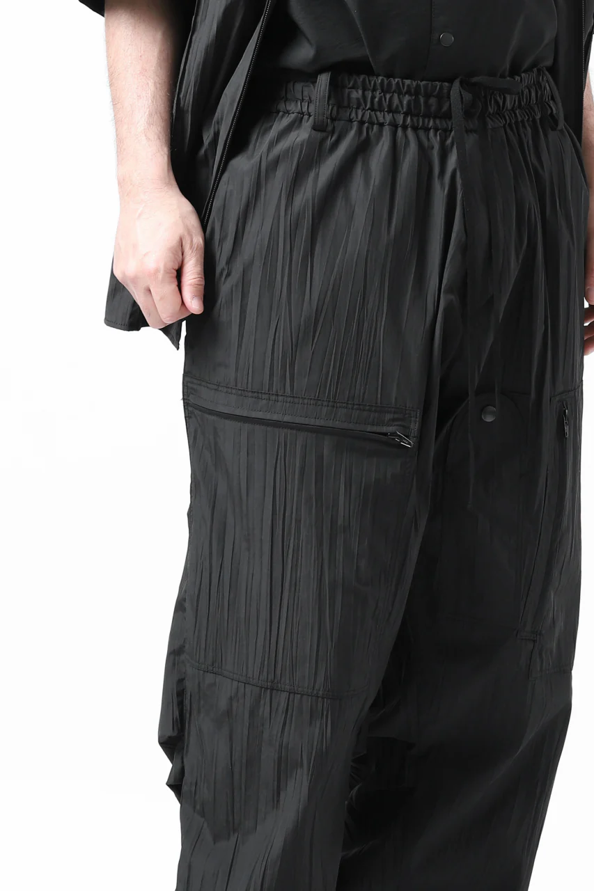 Y's.... WRINKLE TEXTURE TACTICAL PANTS (BLACK) - Image 36