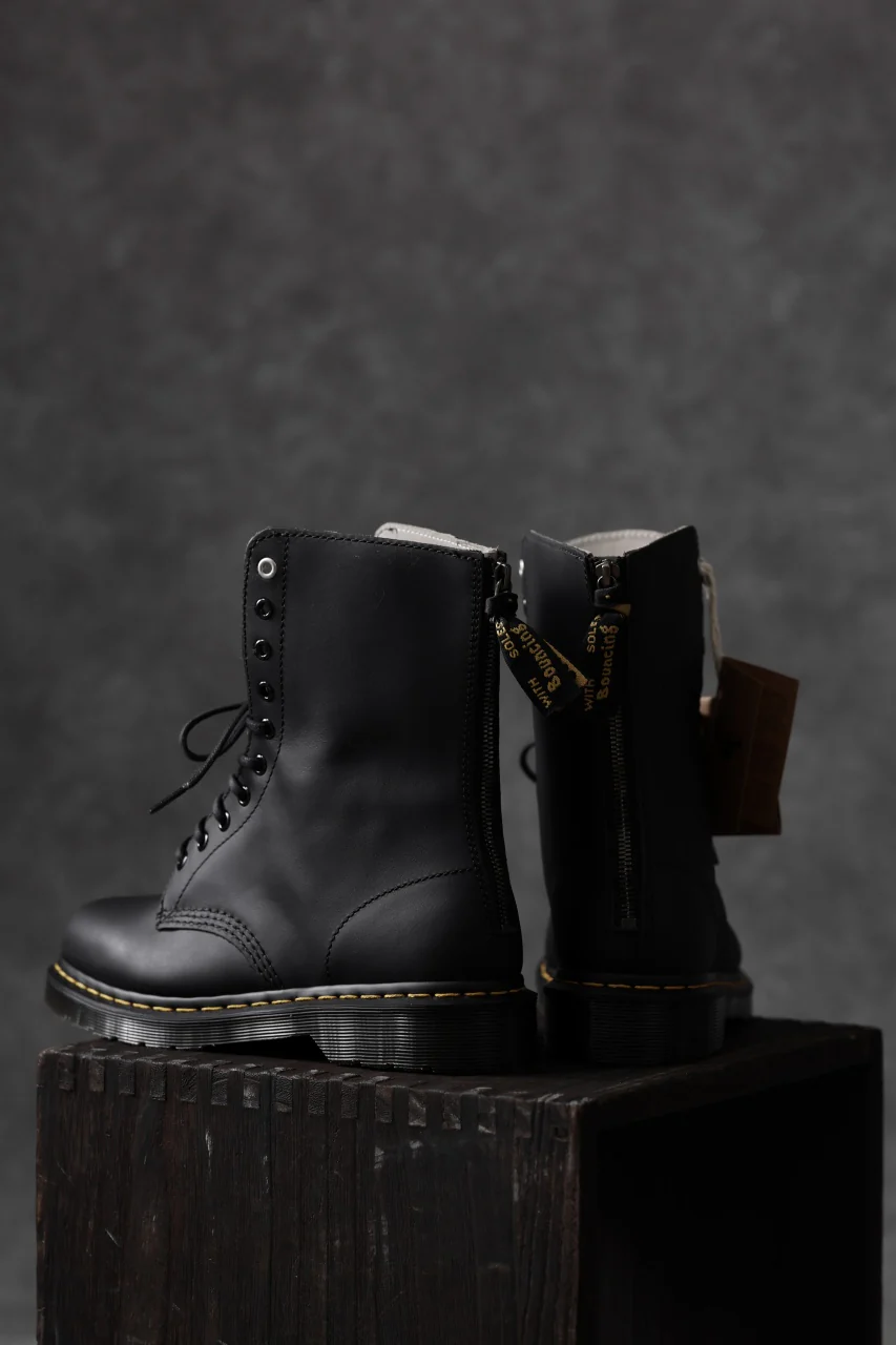 Y's x Dr. Martens 10-EYES BACK ZIP BOOTS 1490 / SMOOTH COWHIDE (BLACK) - Image 22