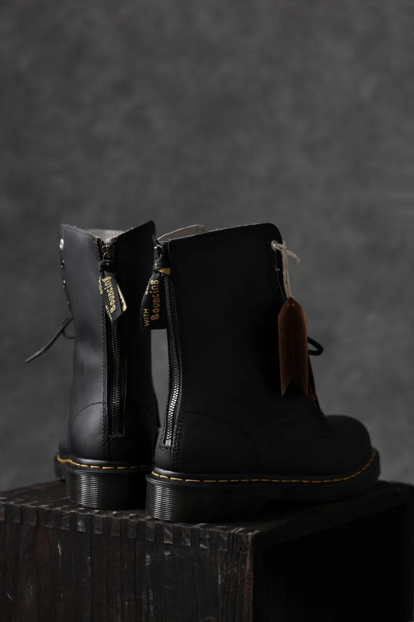 Y's x Dr. Martens 10-EYES BACK ZIP BOOTS 1490 / SMOOTH COWHIDE (BLACK) - Image 23
