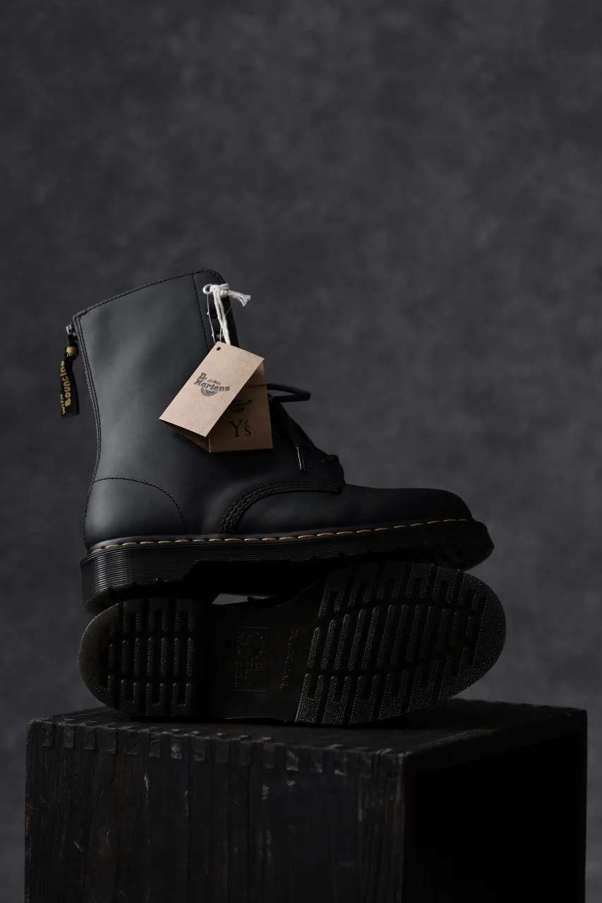 Y's x Dr. Martens 10-EYES BACK ZIP BOOTS 1490 / SMOOTH COWHIDE (BLACK) - Image 27