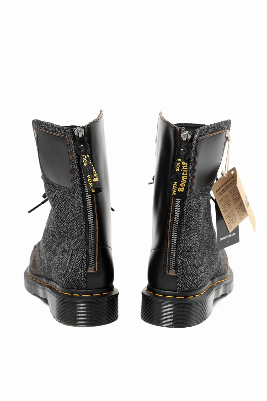 Y's x Dr. Martens 10-EYES BACK ZIP BOOTS / MOON FABRIC (BLACK) - Image 11