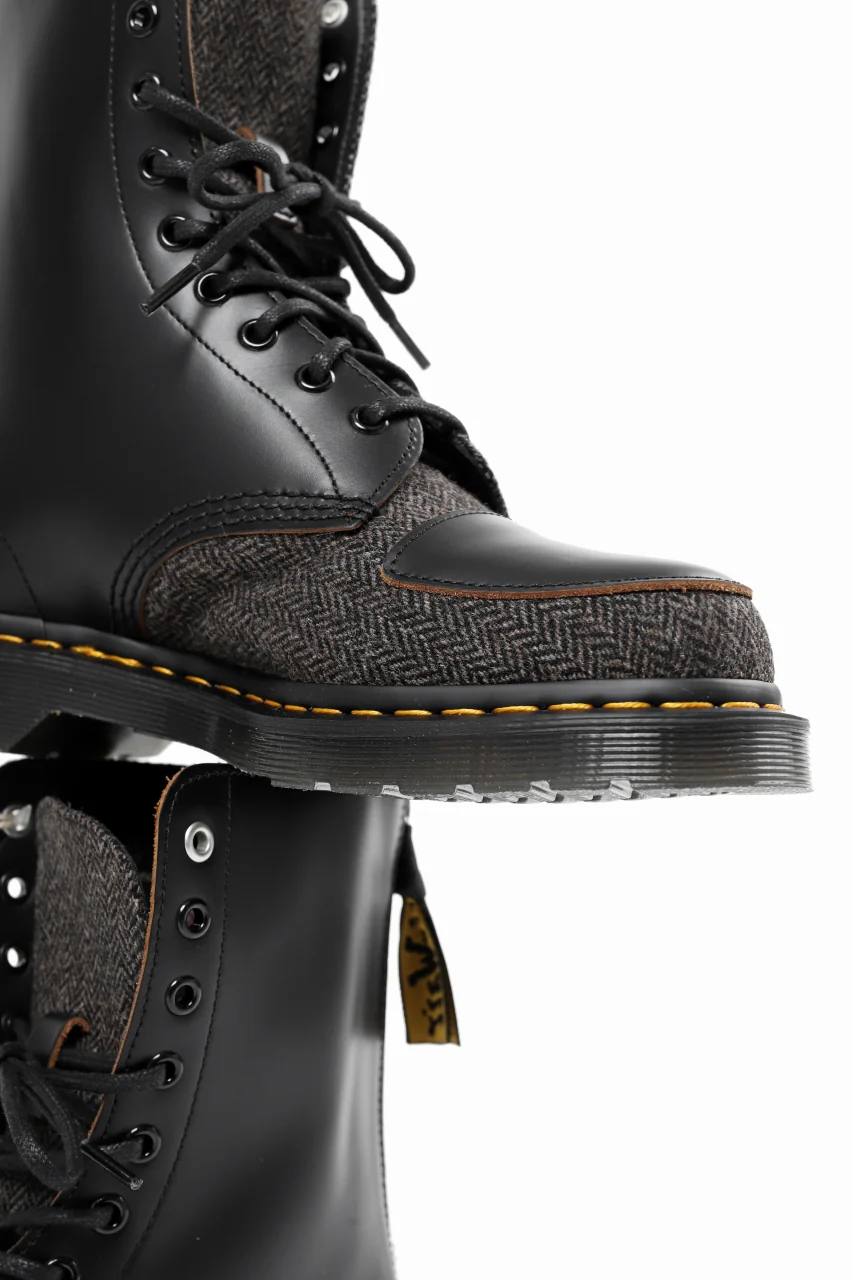 Y's x Dr. Martens 10-EYES BACK ZIP BOOTS / MOON FABRIC (BLACK) - Image 13