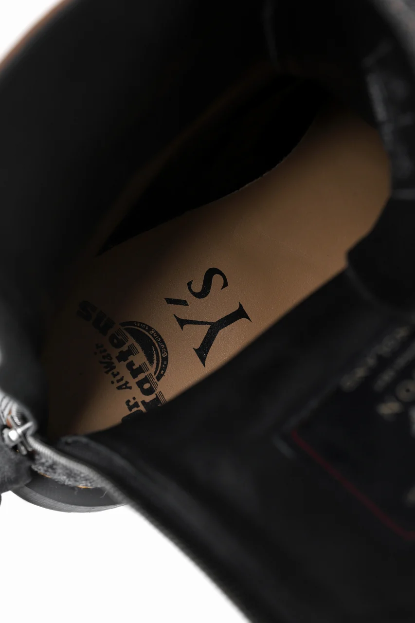 Y's x Dr. Martens 10-EYES BACK ZIP BOOTS / MOON FABRIC (BLACK) - Image 25