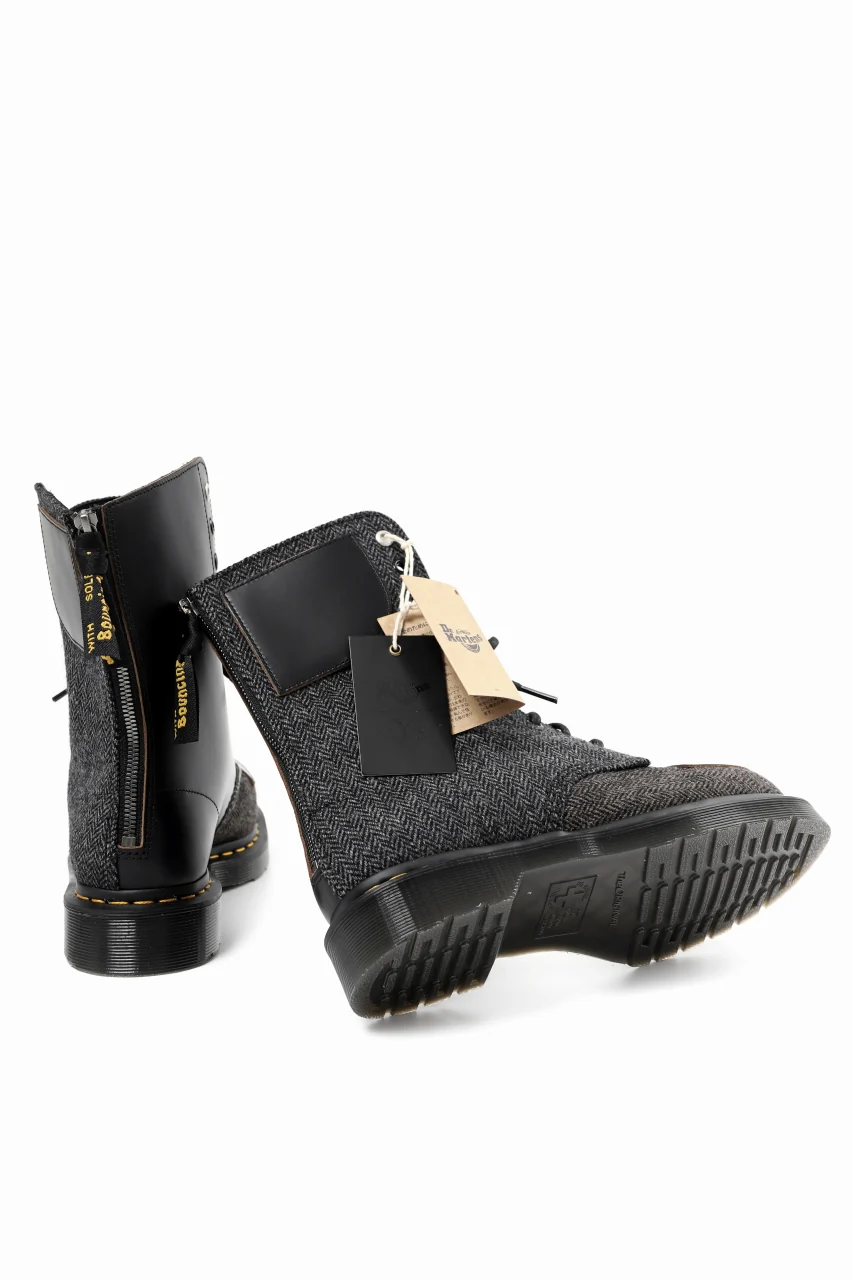 Y's x Dr. Martens 10-EYES BACK ZIP BOOTS / MOON FABRIC (BLACK) - Image 6
