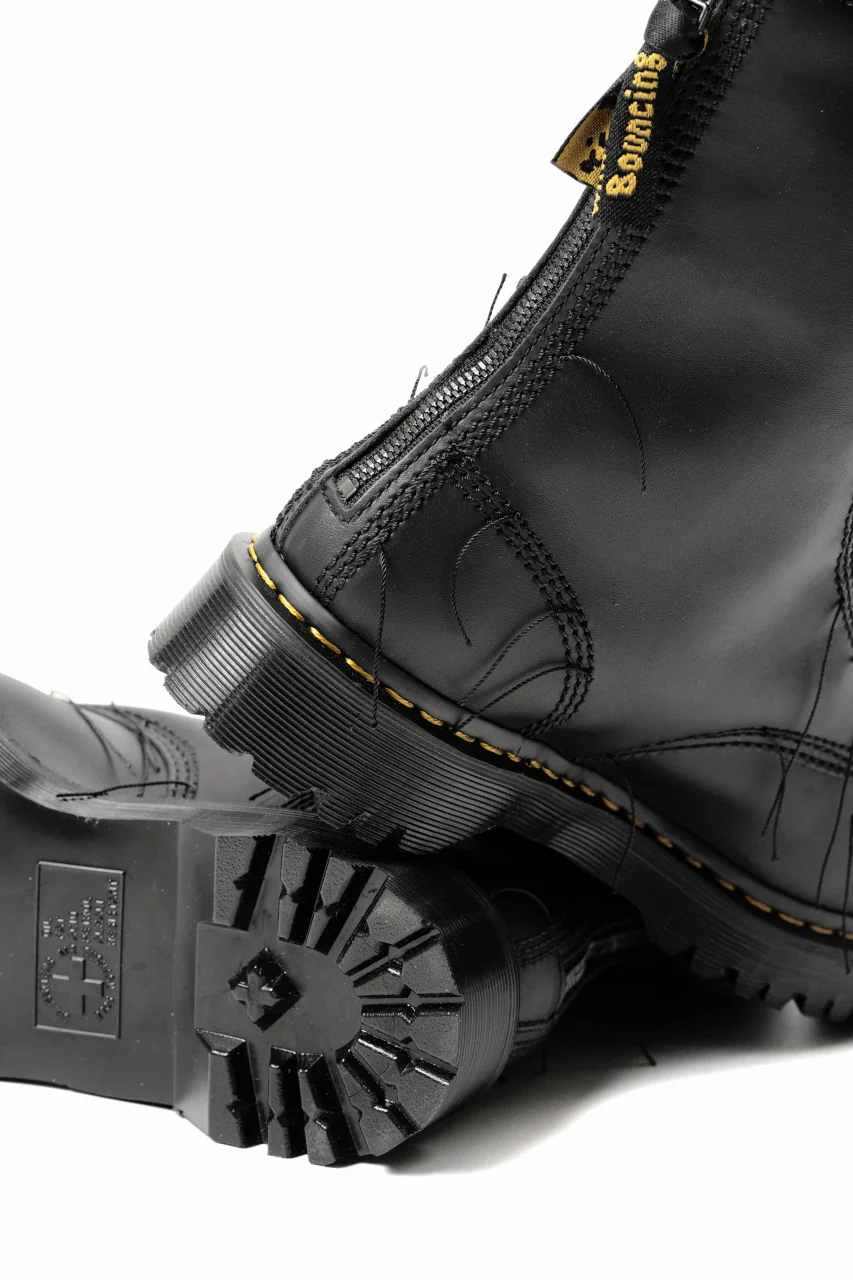 Y's x Dr. Martens 10 EYES BACK ZIP THREAD BOOTS (BLACK) - Image 12